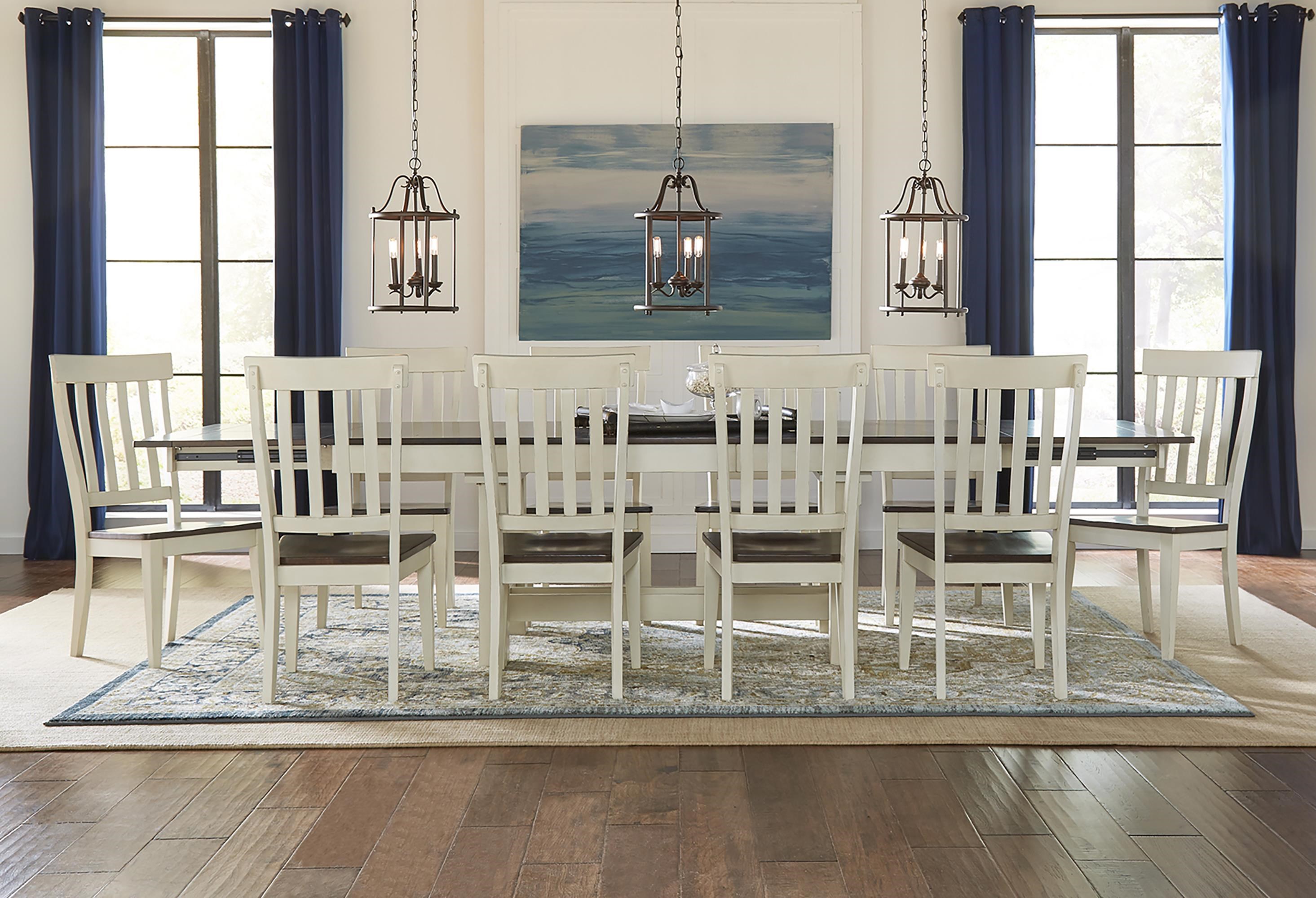 AAmerica Mariposa 7 Piece Dining Table and Slatback Chairs Set