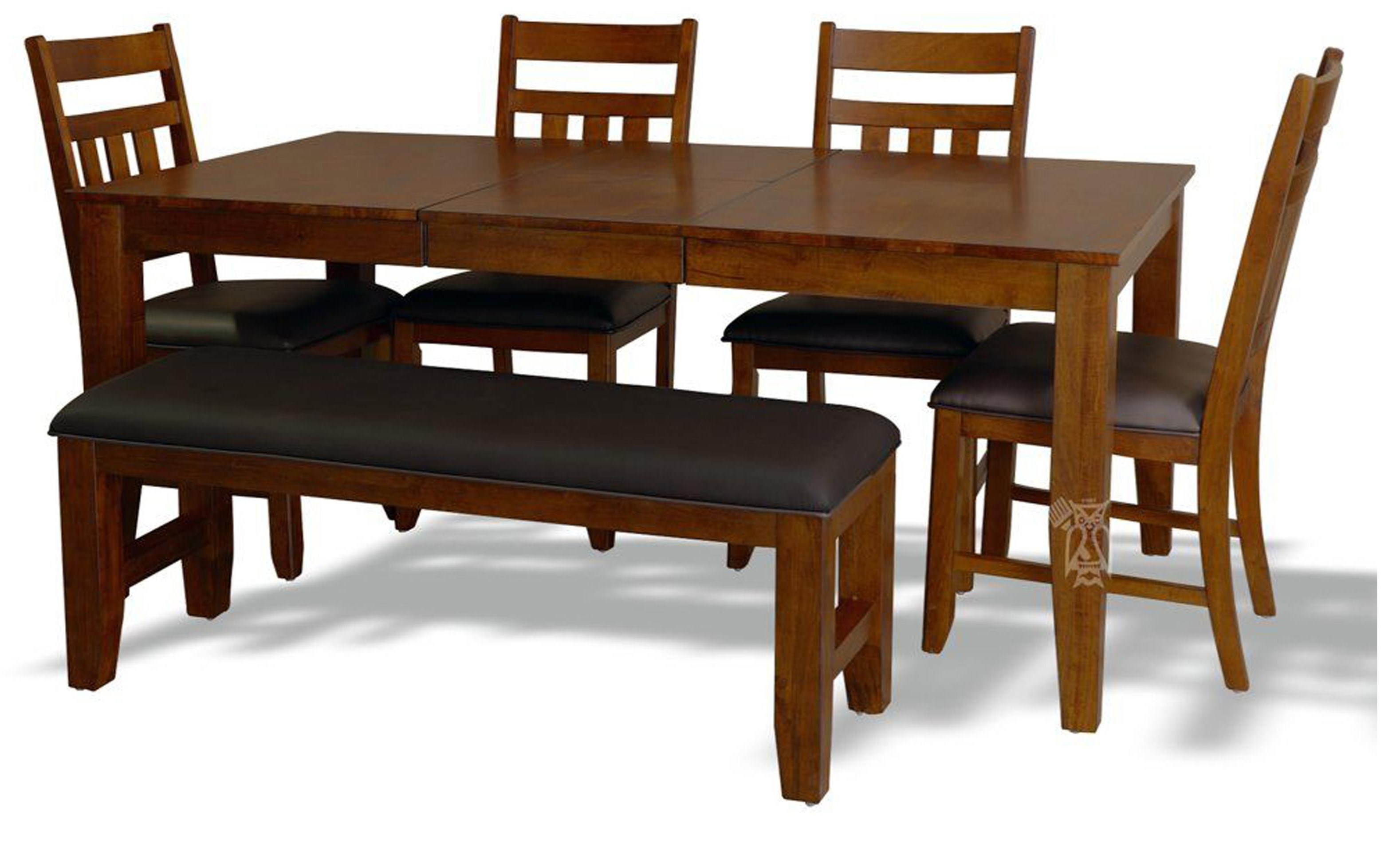 AAmerica Mason Table, 4 Chairs, and Bench Johnny Janosik Dining Set