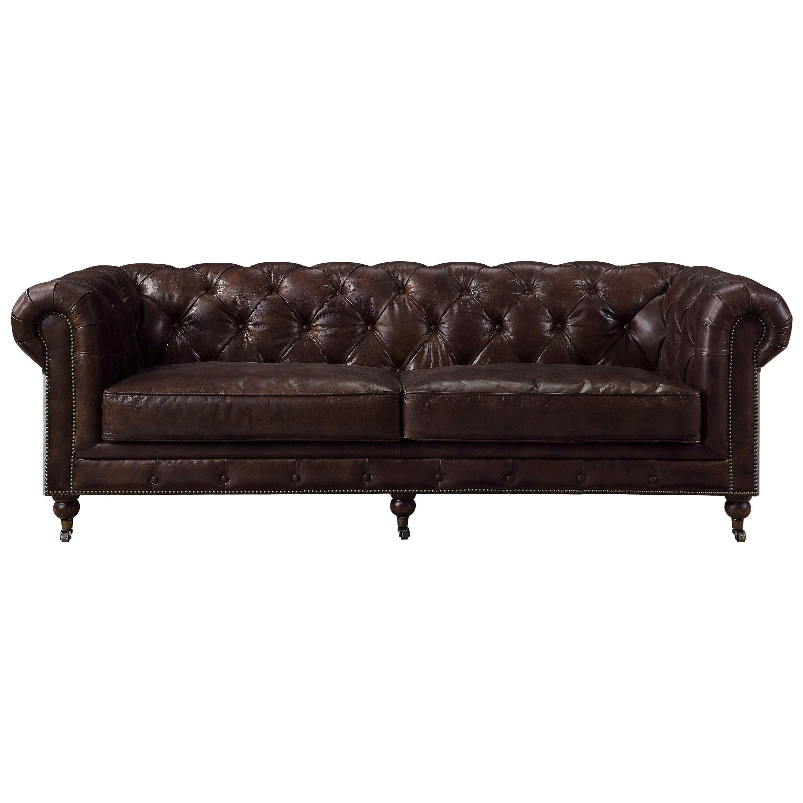 Acme Furniture Aberdeen Vintage Sofa with Chesterfield Tufted Back A1
