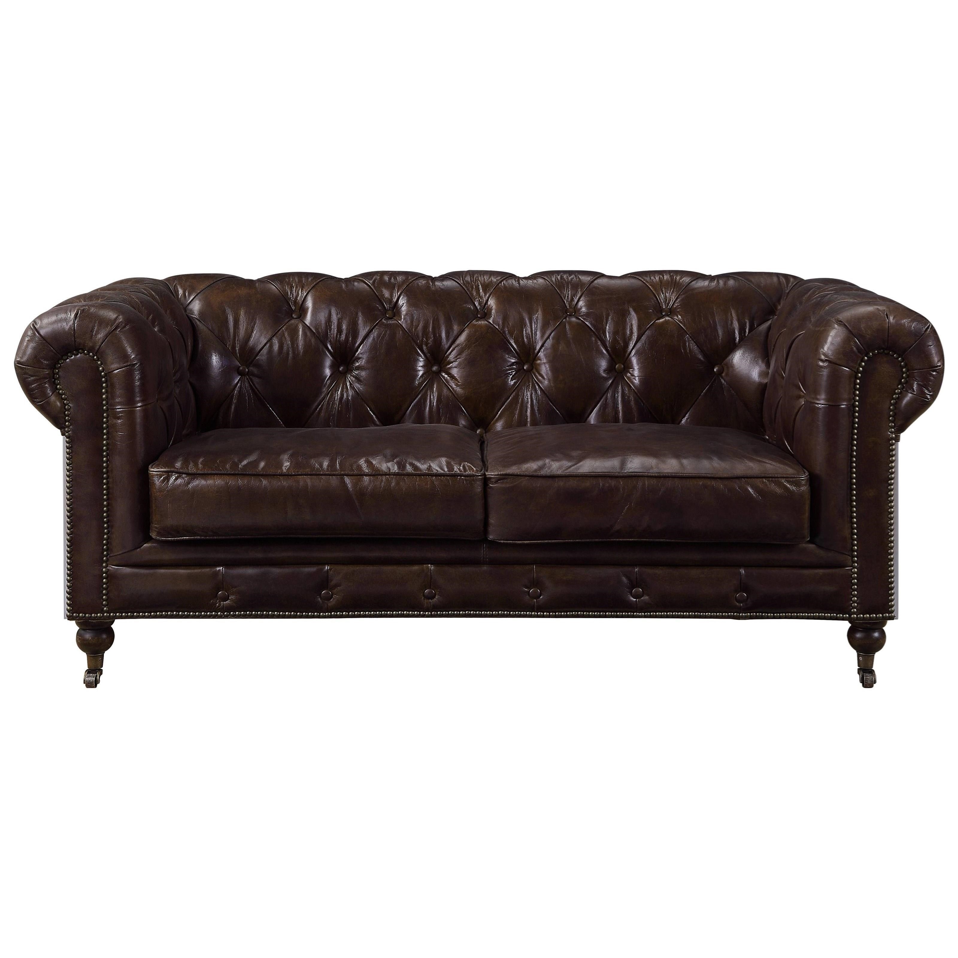 Acme Furniture Aberdeen Vintage Loveseat with Chesterfield Tufted Back