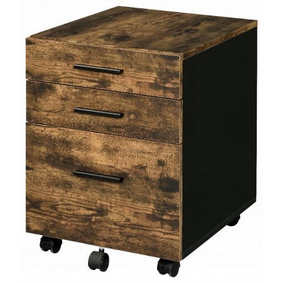 Acme Furniture Abner Rustic File with Wheels Value City Furniture File