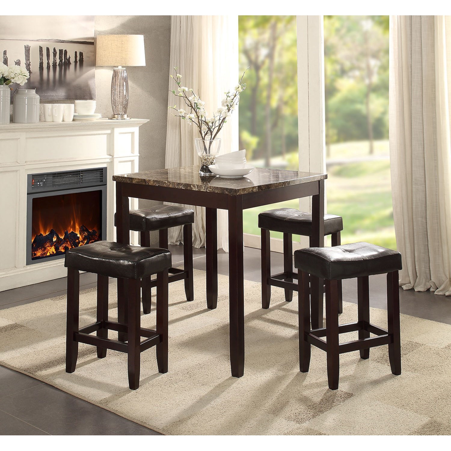 Acme Furniture Ainsley 5Pc Pk Counter Height Set Value City Furniture