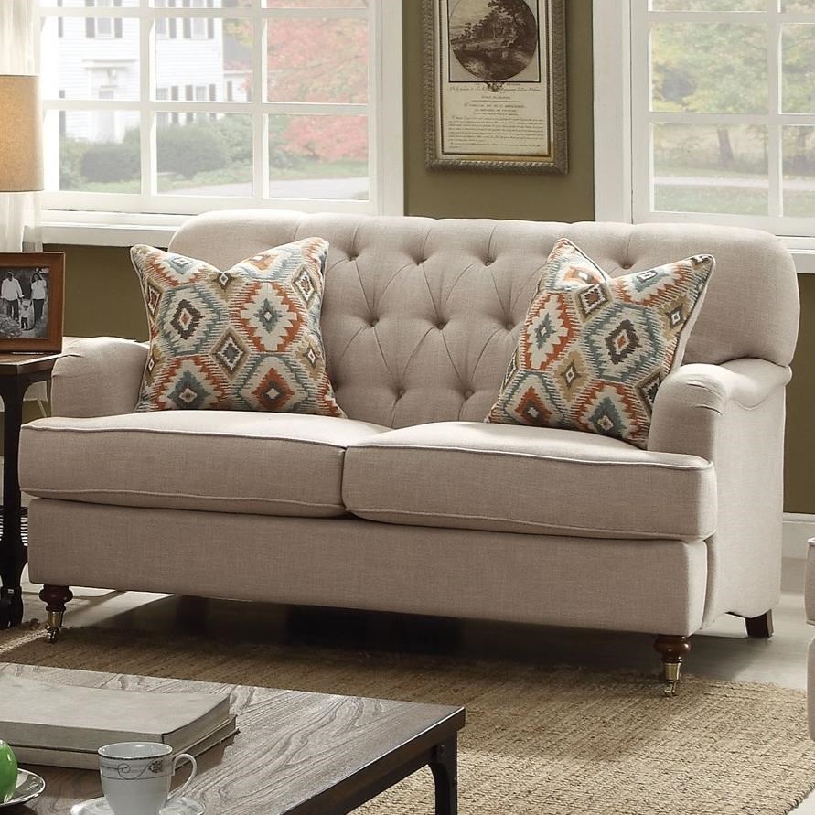 Acme Furniture Alianza Traditional Loveseat with Diamond Tufted Back