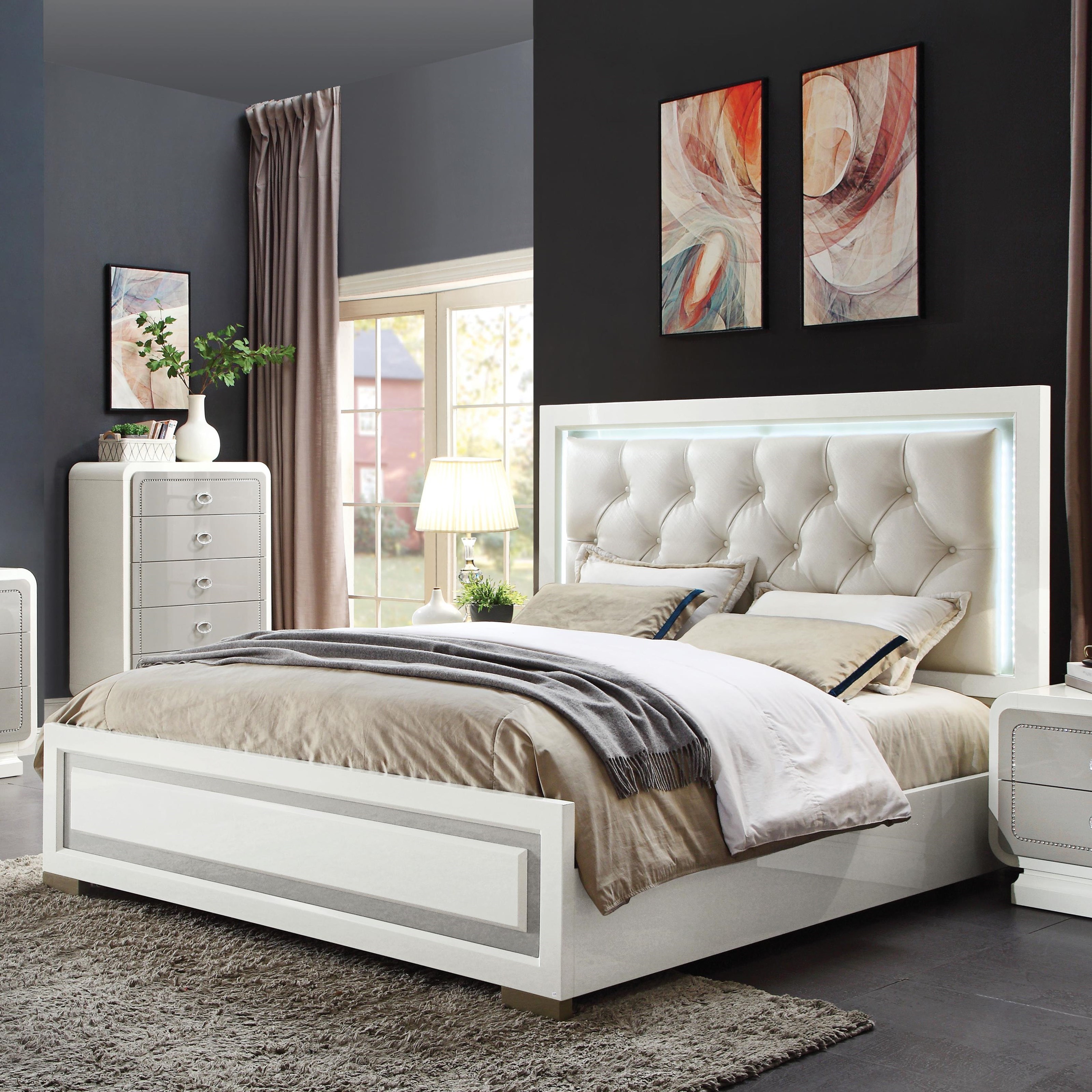 Modern Queen Size Bed Homelegance Miter 503417625 Contemporary Queen