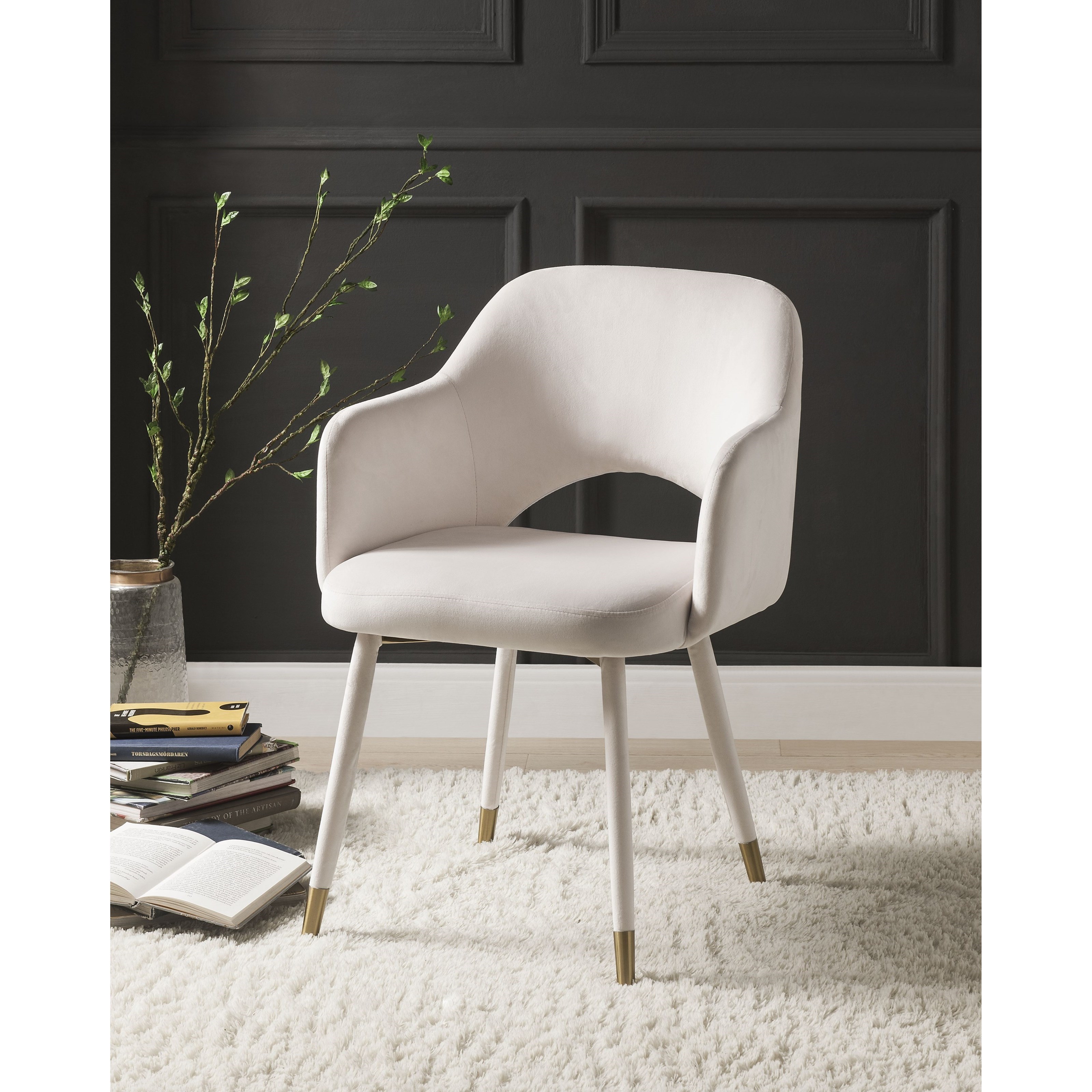 Acme Furniture Applewood Contemporary Accent Chair with Cream Velvet Value City Furniture