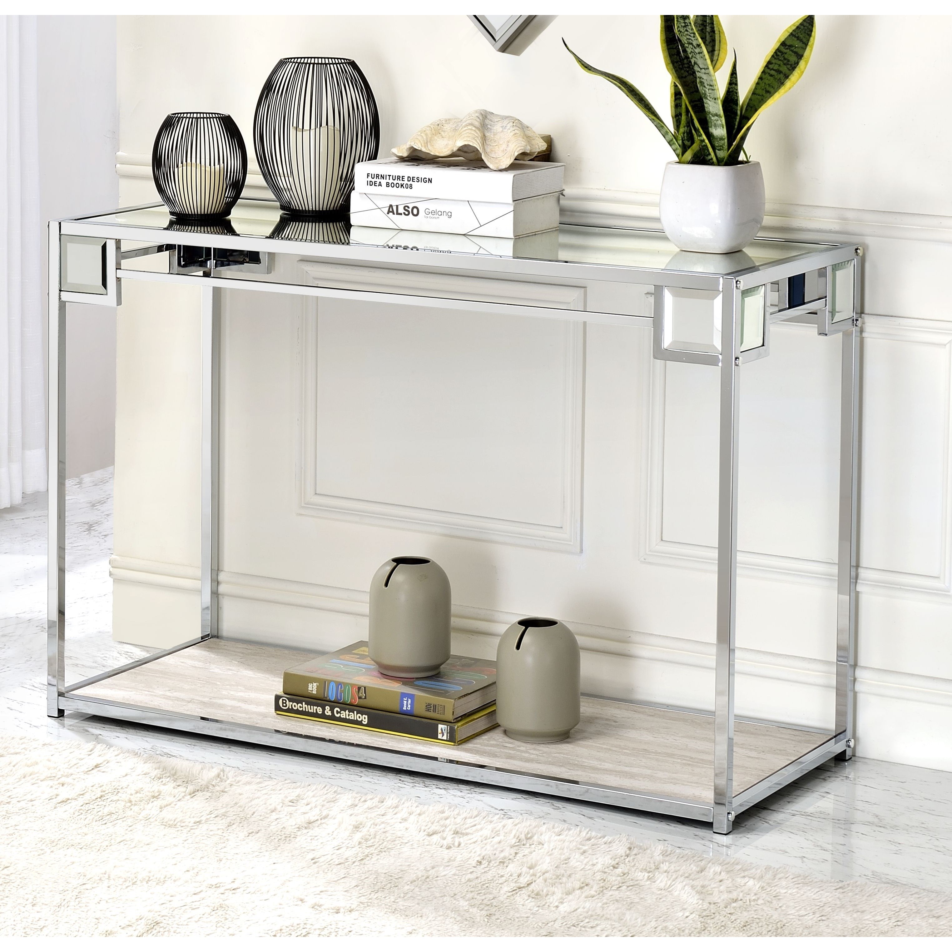 Acme Furniture Asbury Contemporary Console Table with Shelf Value