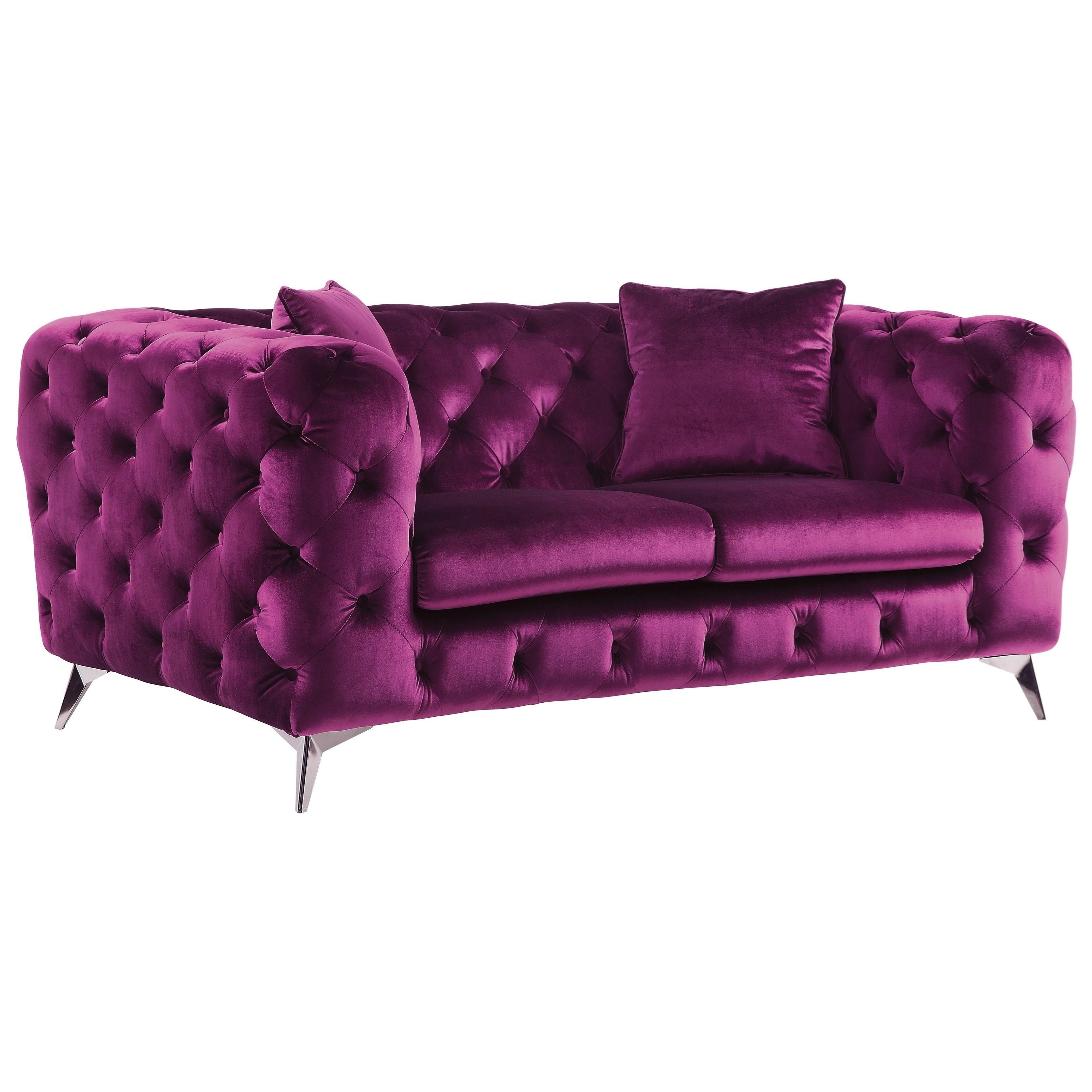 Acme Furniture Atronia Glam ChesterfieldStyle Loveseat Dream Home