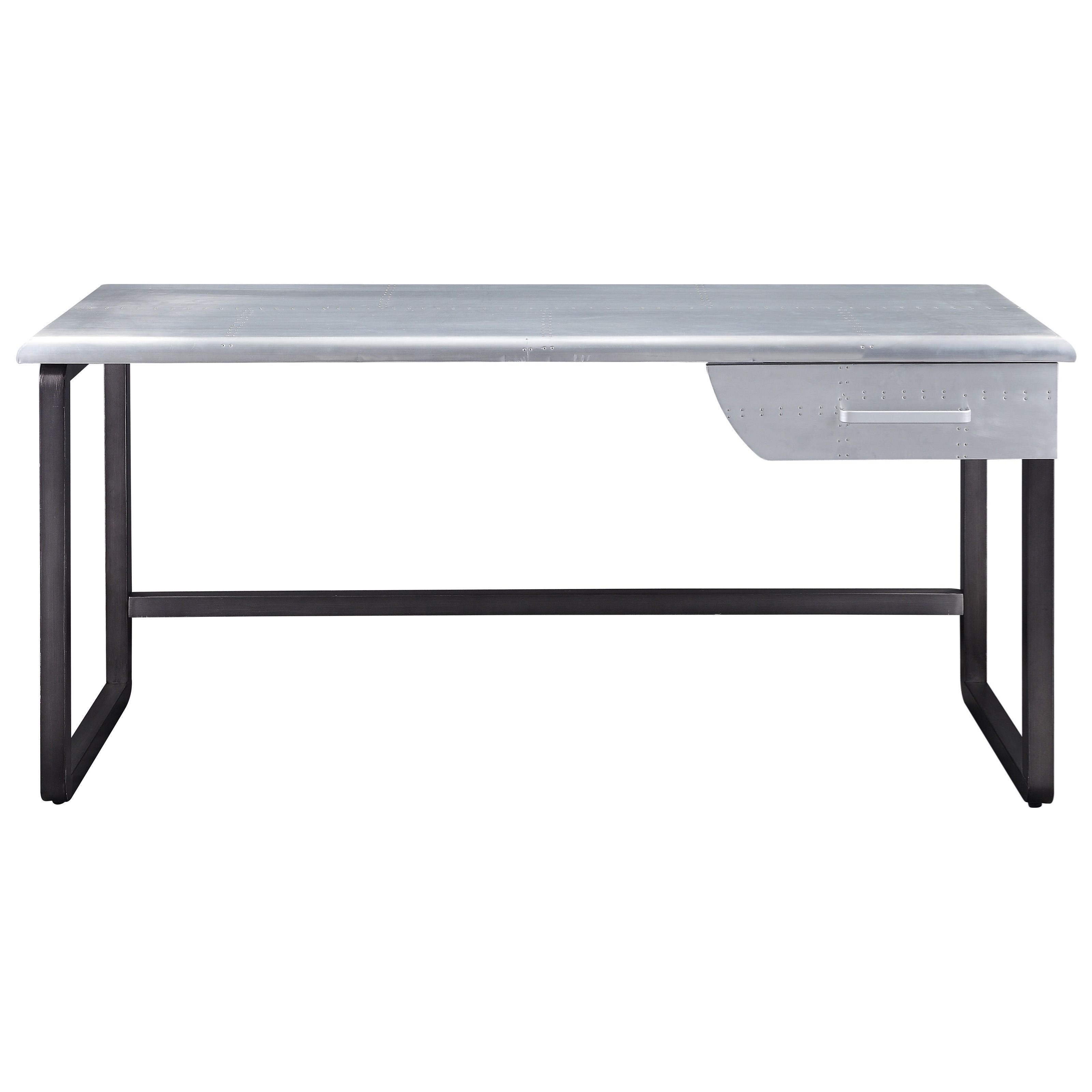 Acme Furniture Brancaster Industrial Aluminum Desk with 1 Drawer