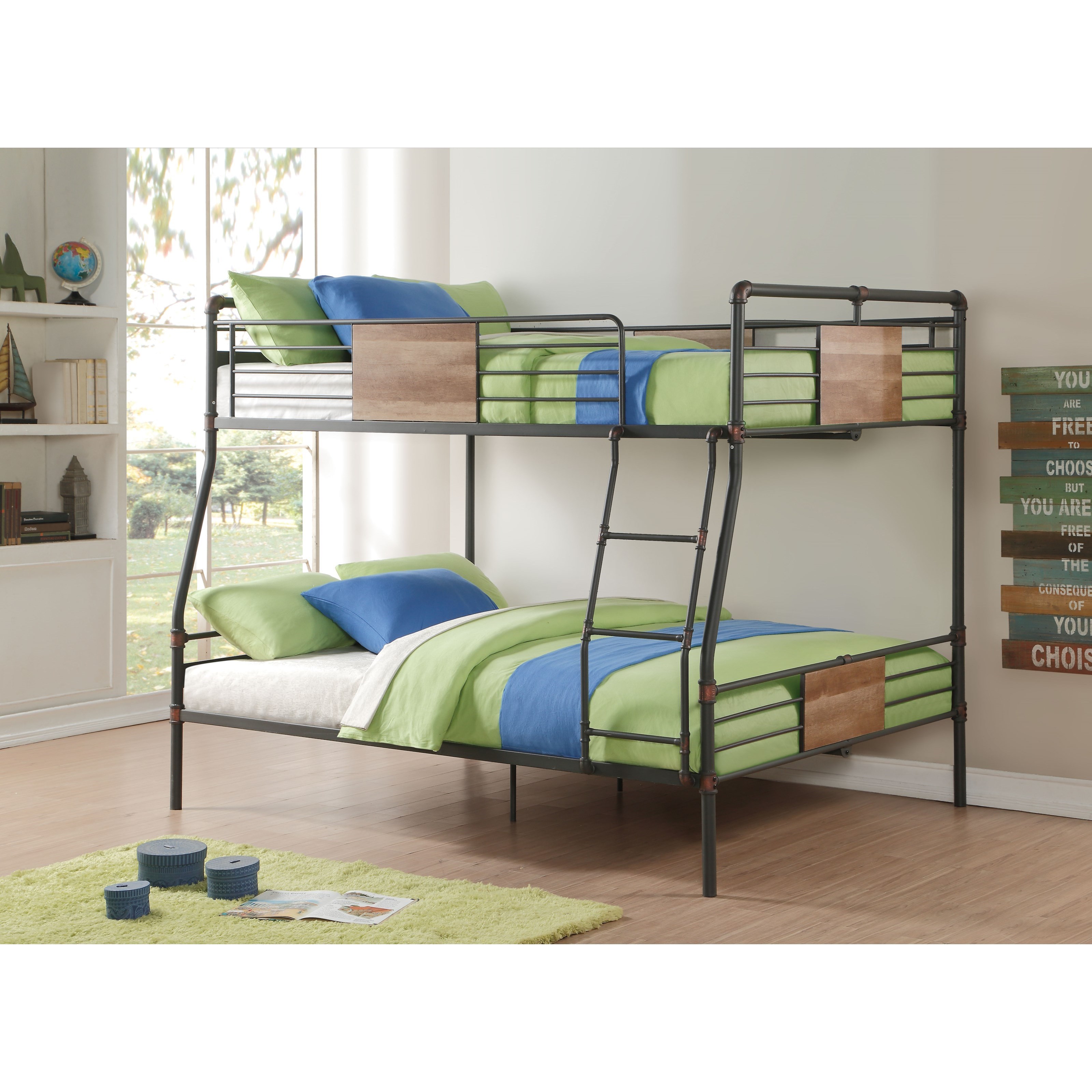 Acme Furniture Brantley Industrial Full XL Over Queen Bunk Bed Value