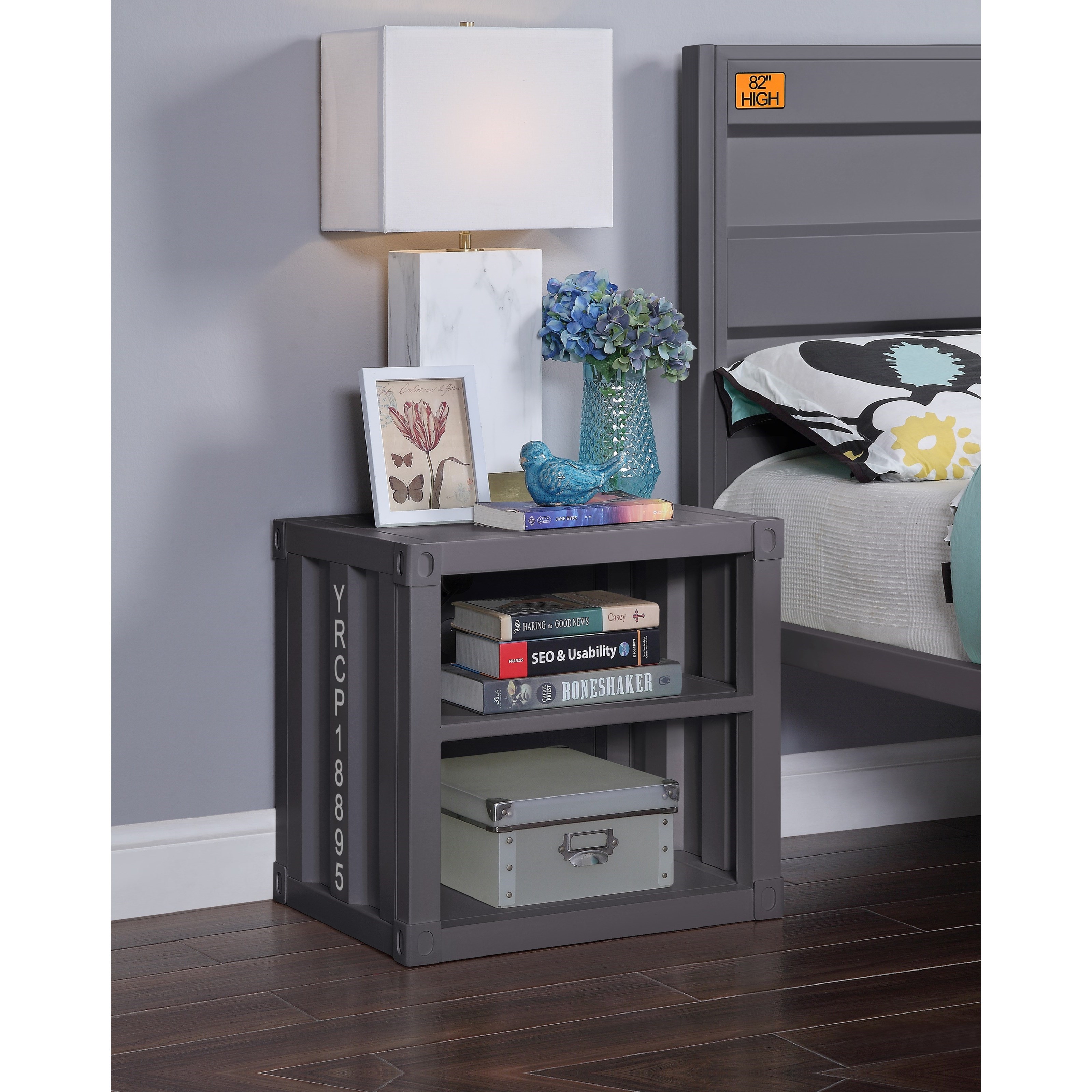 Acme Furniture Cargo 35922 Nightstand (USB) with Container Style Nassau Furniture and Mattress