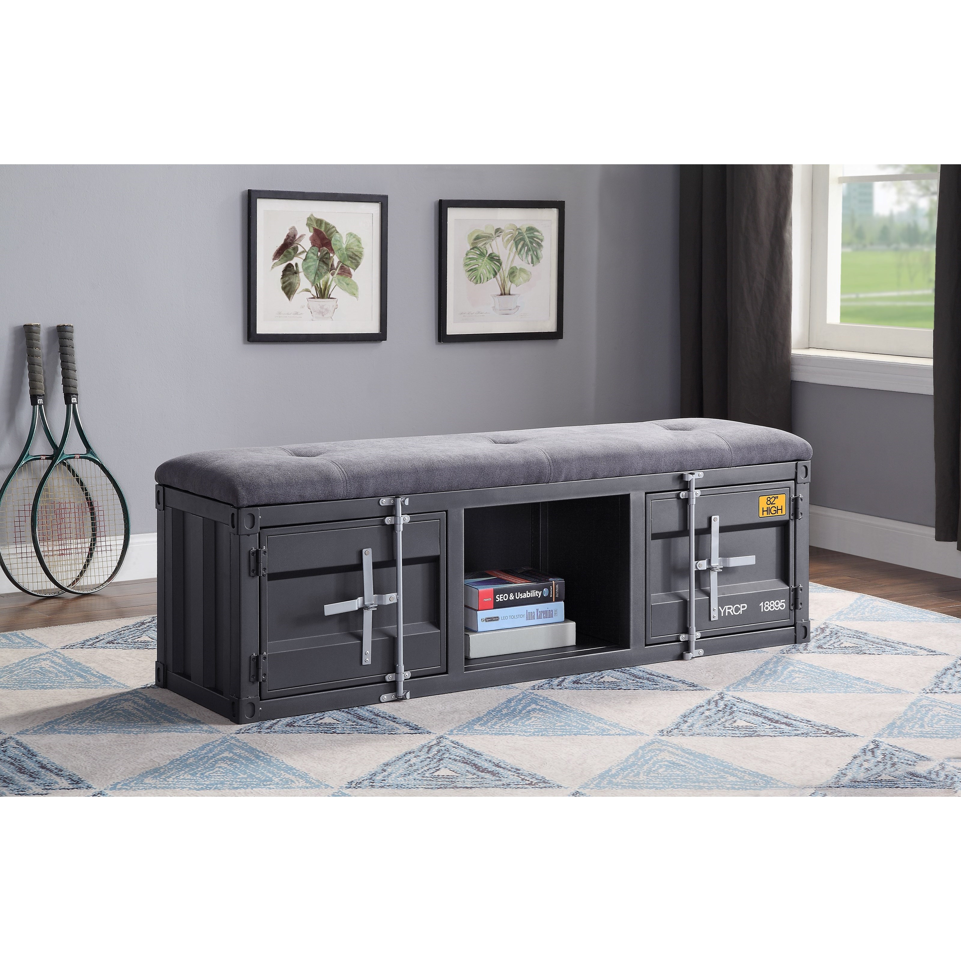 Acme Furniture Cargo Bench (Storage) with Container Style Look A1