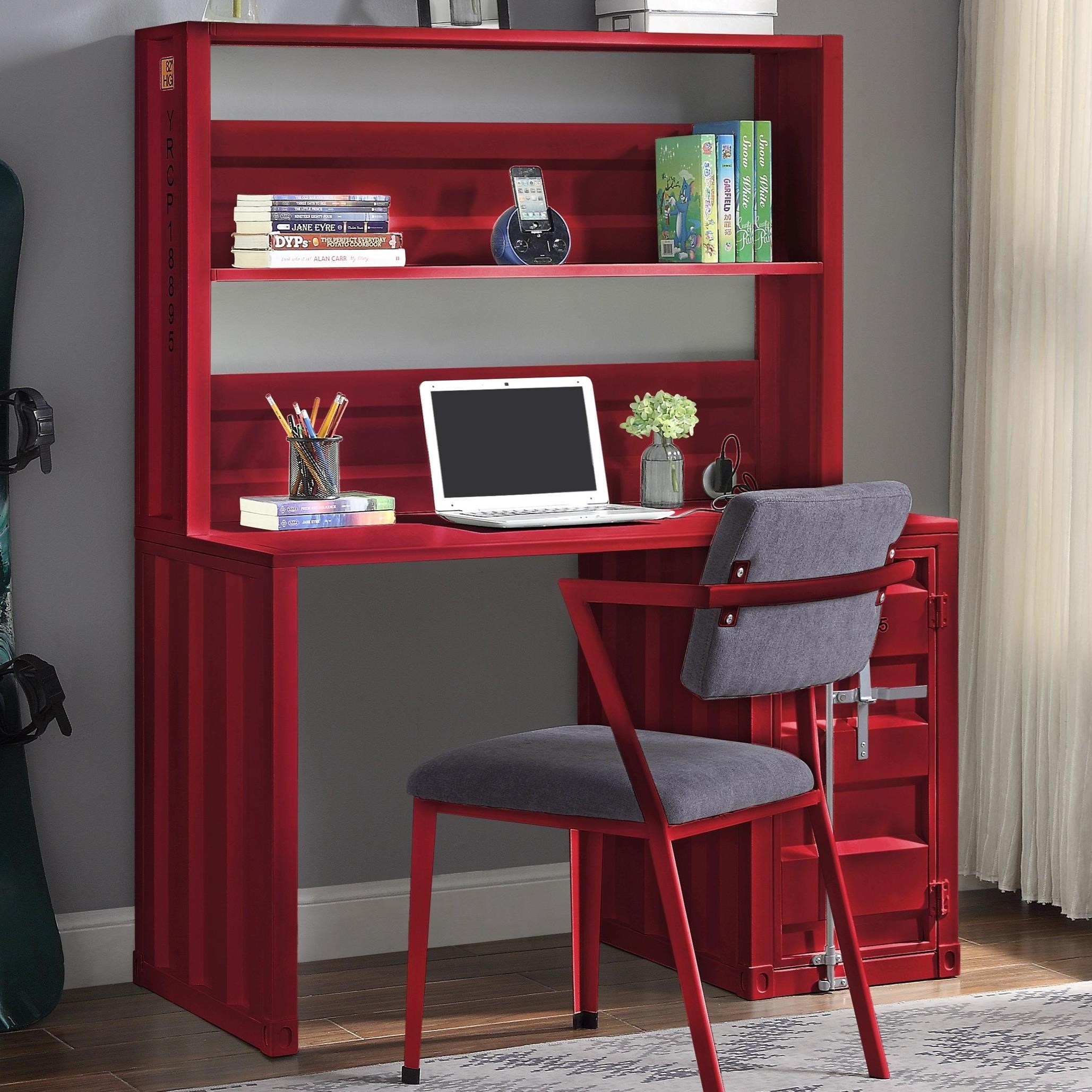 Acme Furniture Cargo Desk & Hutch with Container Style A1 Furniture