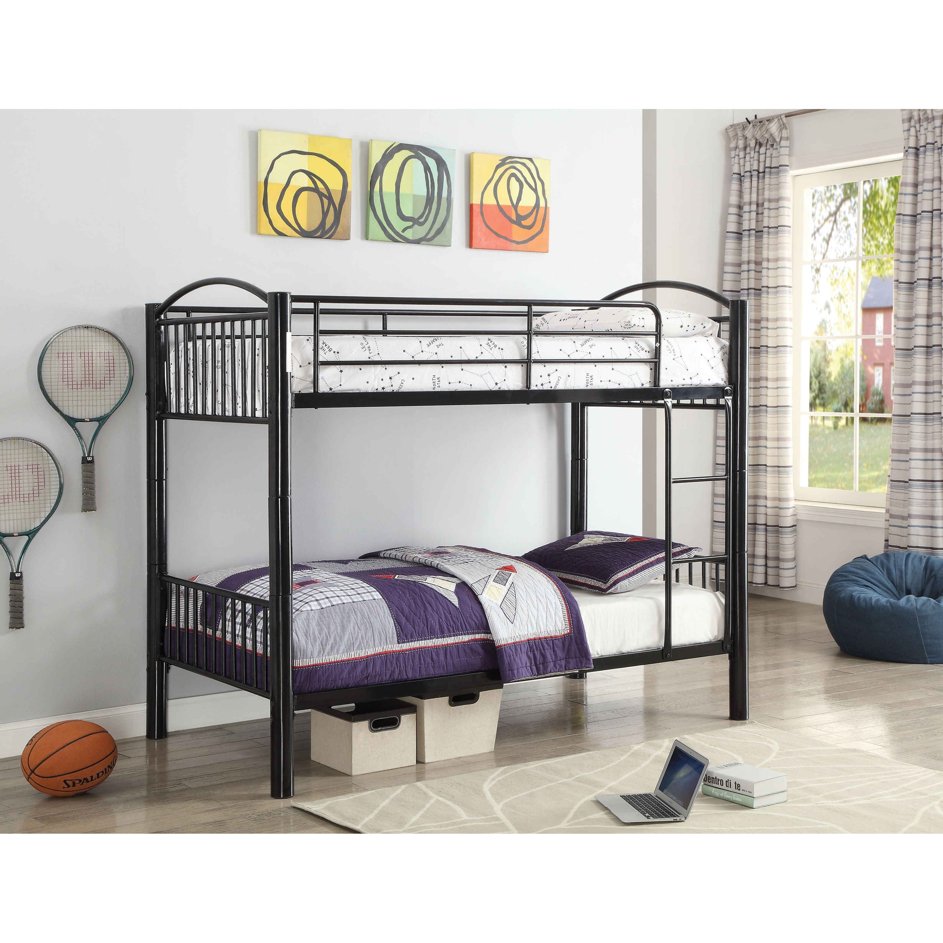Acme Furniture Cayelynn Metal Twin over Twin Bunk Bed Value City