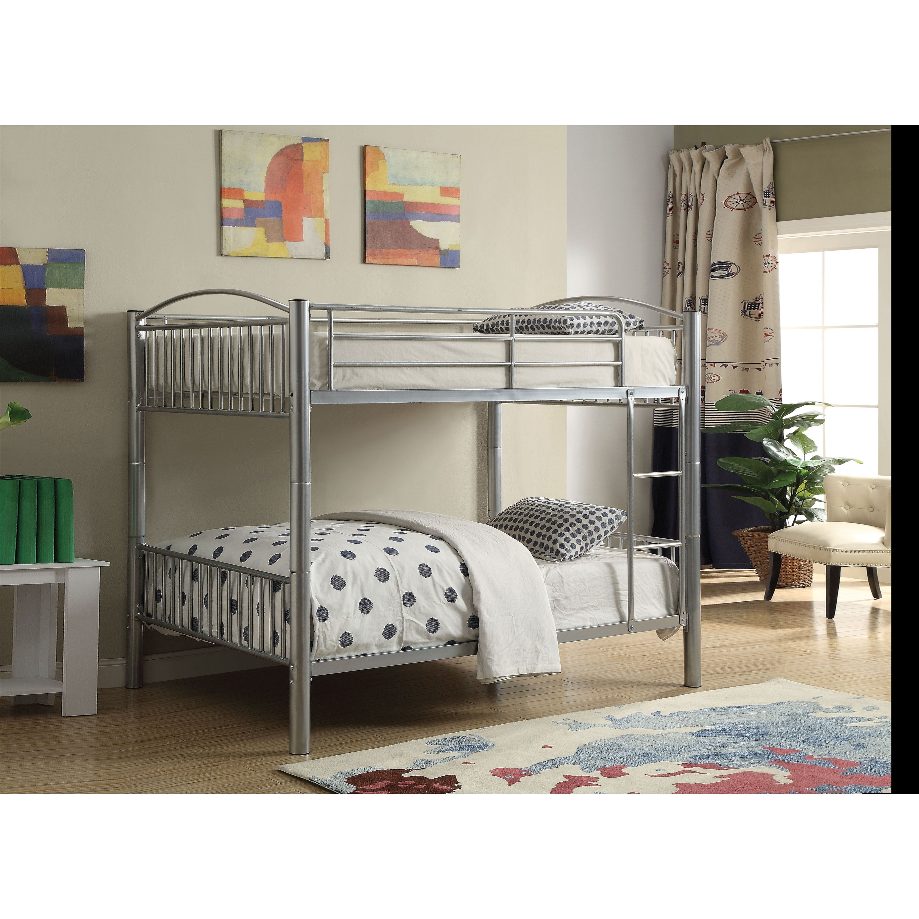Acme Furniture Cayelynn 37390SI Metal Full over Full Bunk Bed Nassau