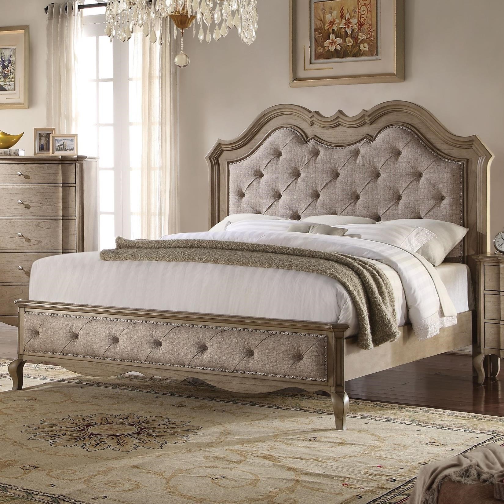 Acme Furniture Chelmsford Eastern King Bed Value City Furniture Upholstered Beds