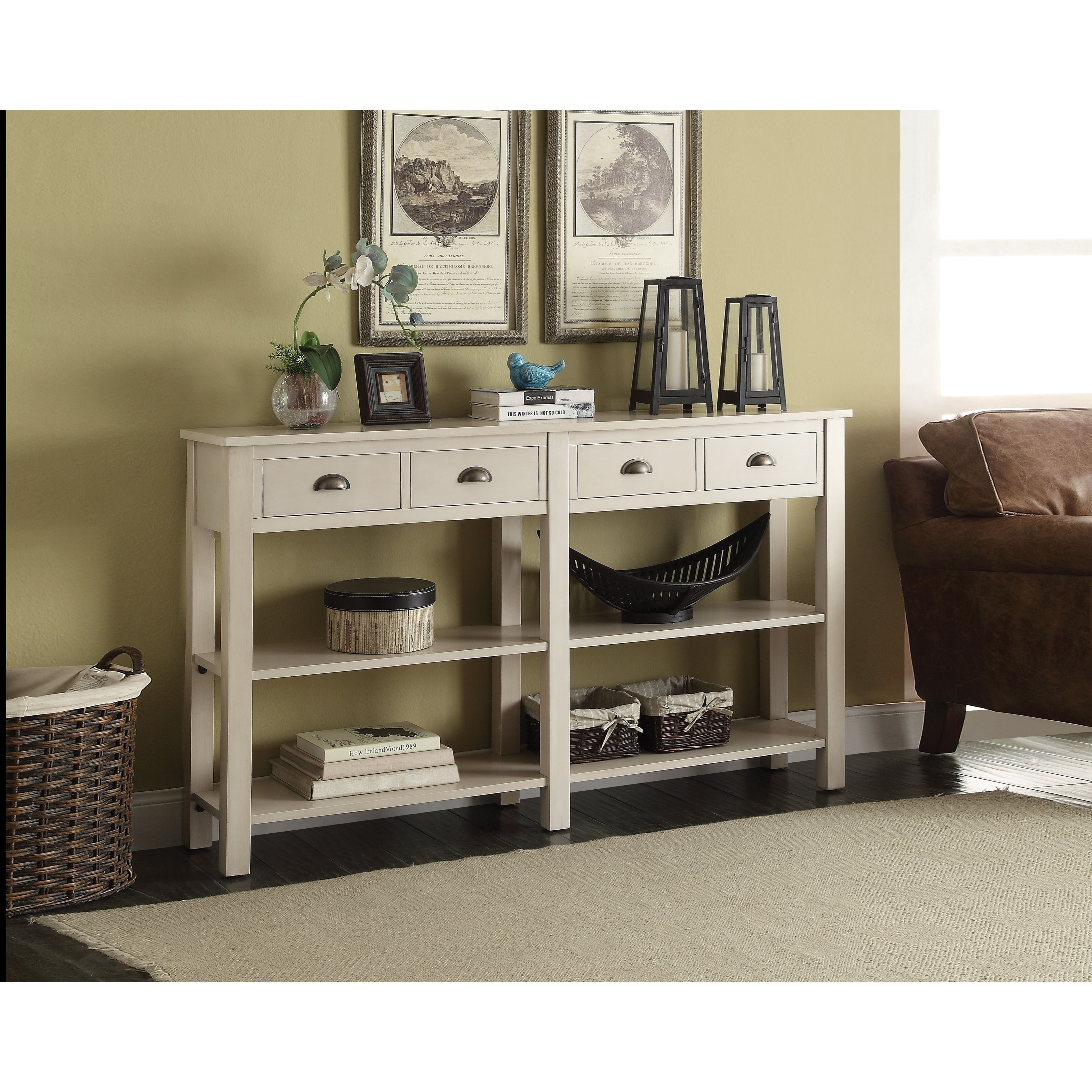 Acme Furniture Galileo Casual Console Table with 4 Drawers and 4