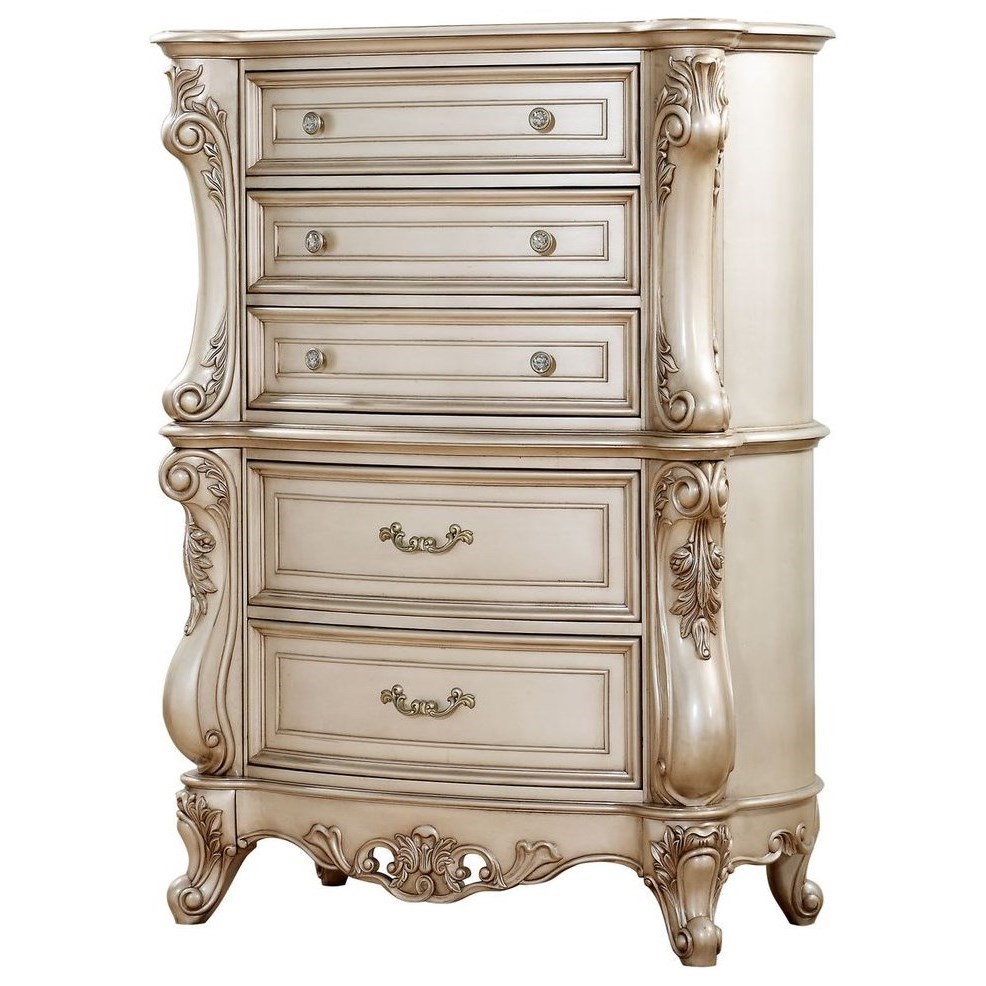 Acme Furniture Gorsedd 27446 Traditional Antique White 5Drawer Chest
