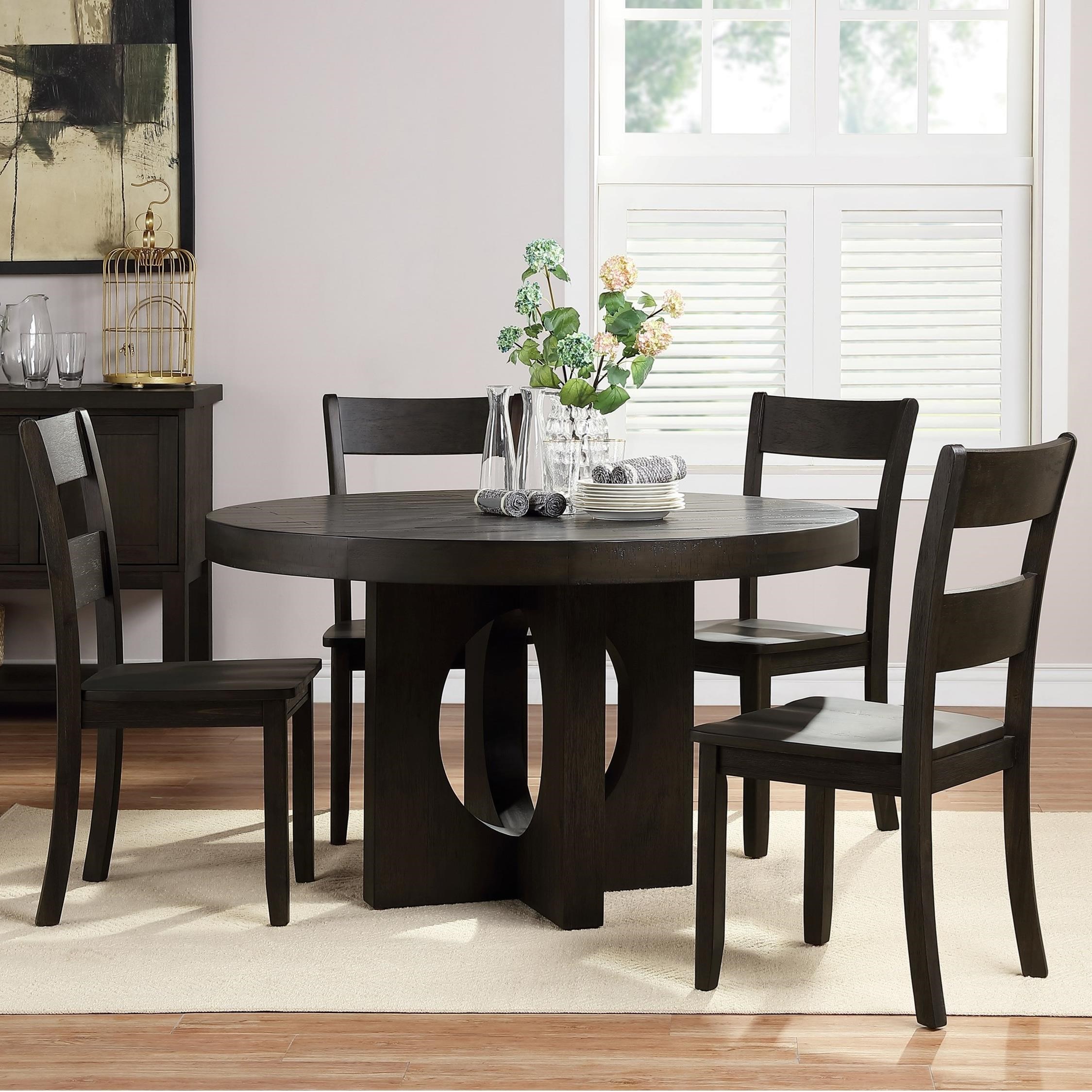 Acme Furniture Haddie Transitional 5Piece Round Table and Chair Set