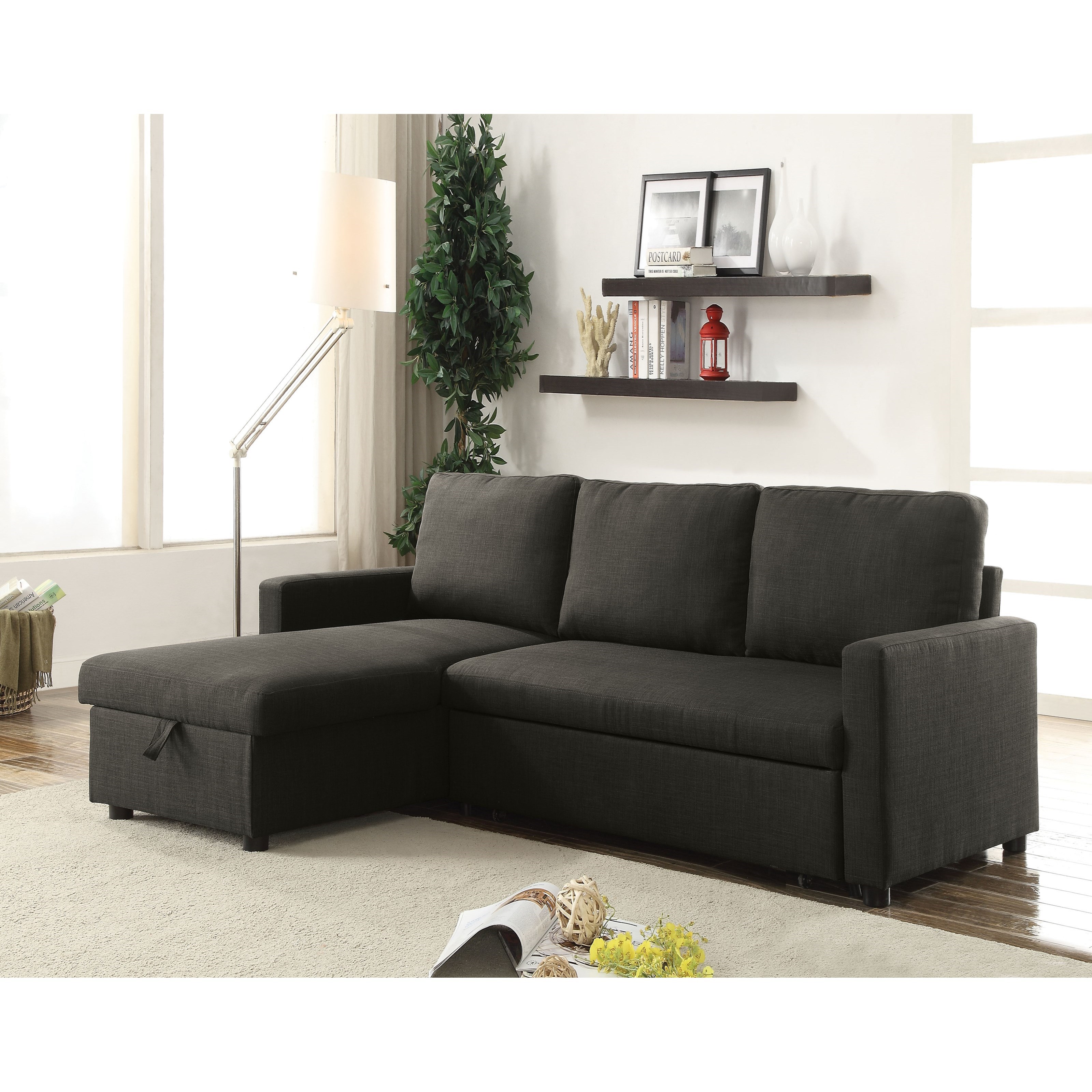 Acme Furniture Hiltons Contemporary Sectional Sleeper Sofa with Chaise