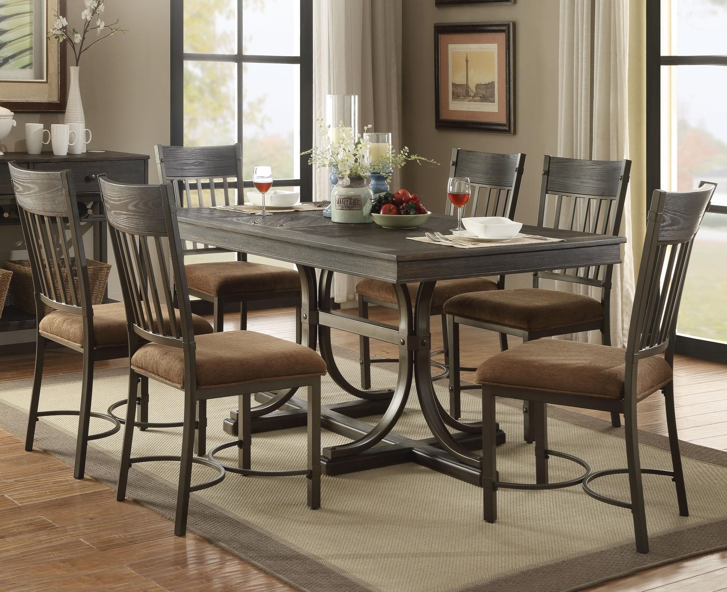 Acme Furniture Kipp Dining Table Set with 6 Chairs Value City