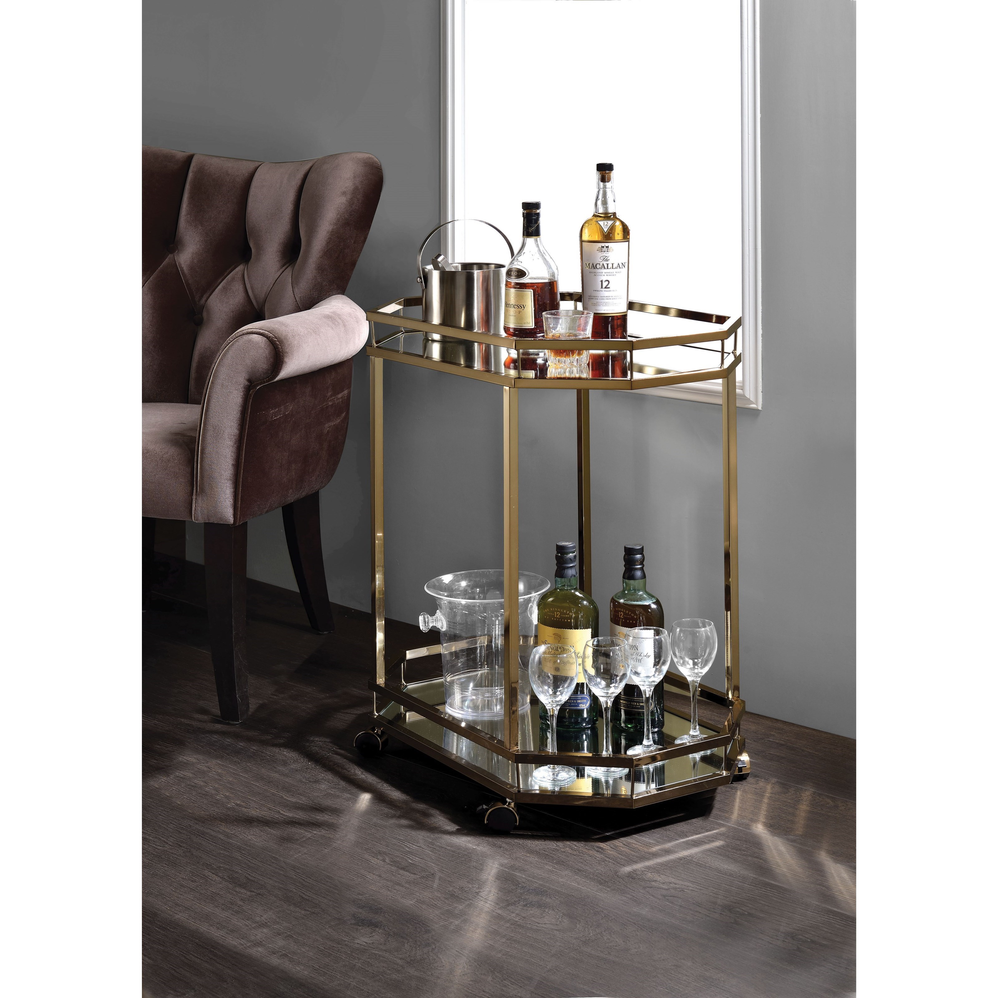 Acme Furniture Lacole Contemporary Serving Cart Dream Home Interiors
