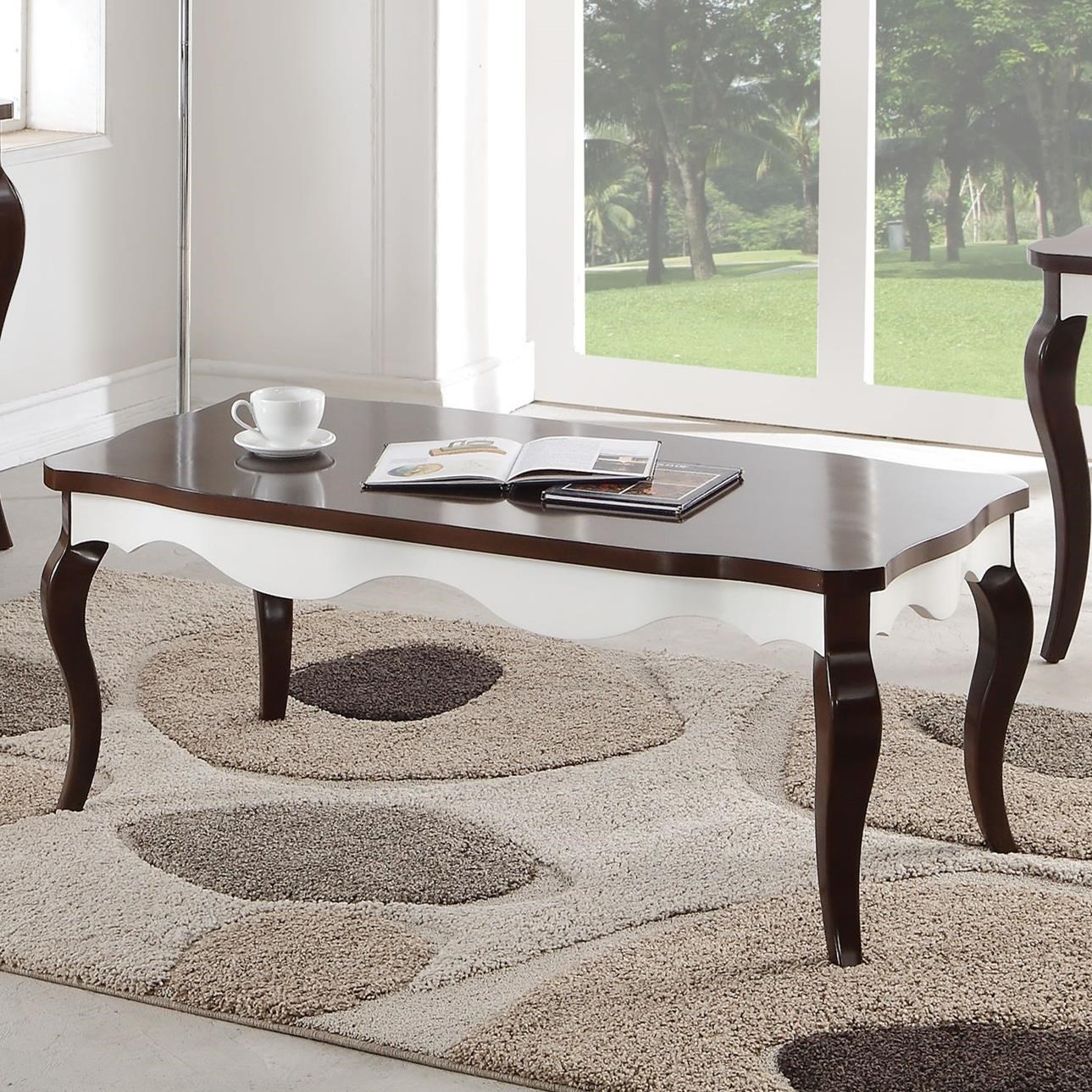 Acme Furniture Mathias Transitional TwoToned Coffee Table with