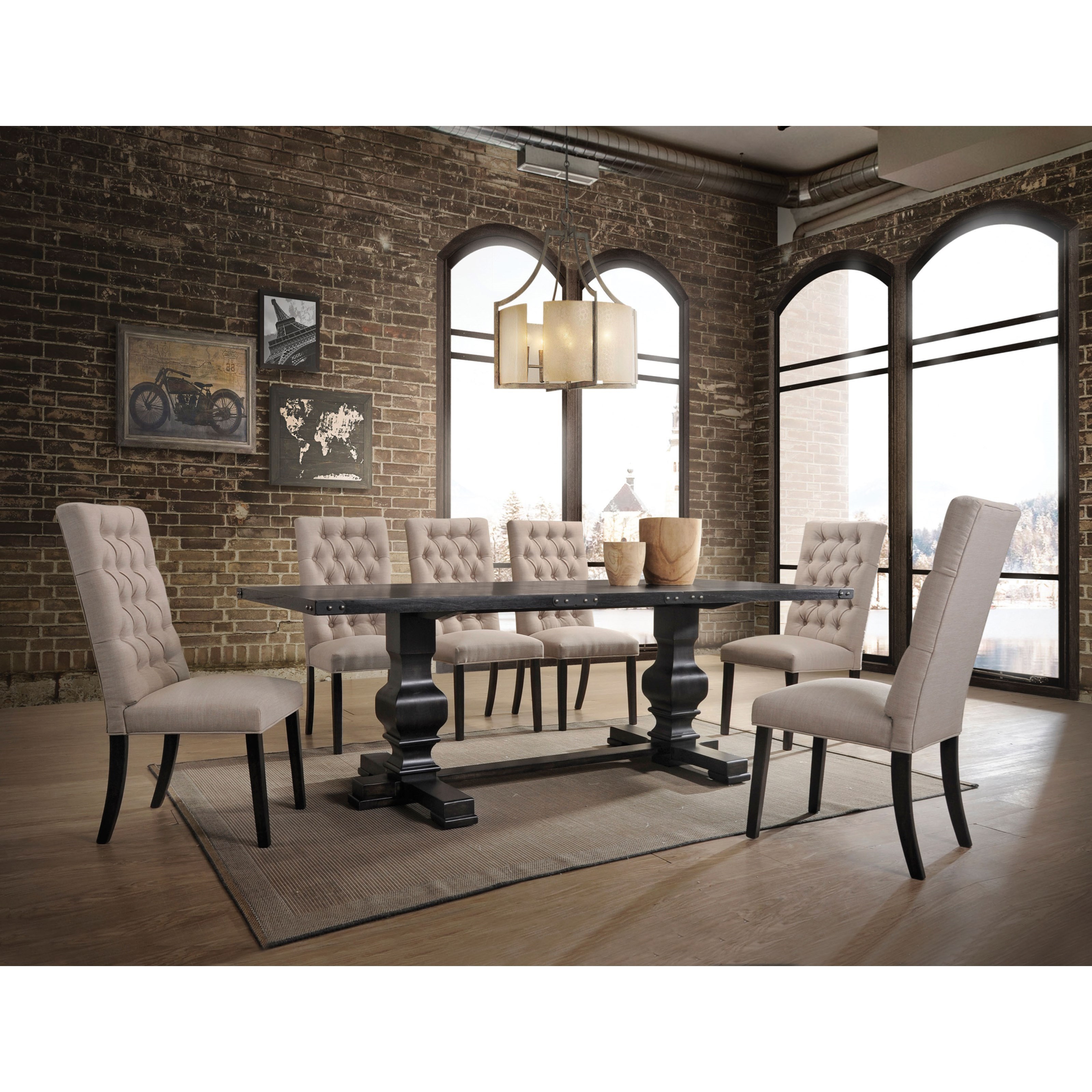 Acme Furniture Morland Dining Table Set with 6 Chairs A1 Furniture