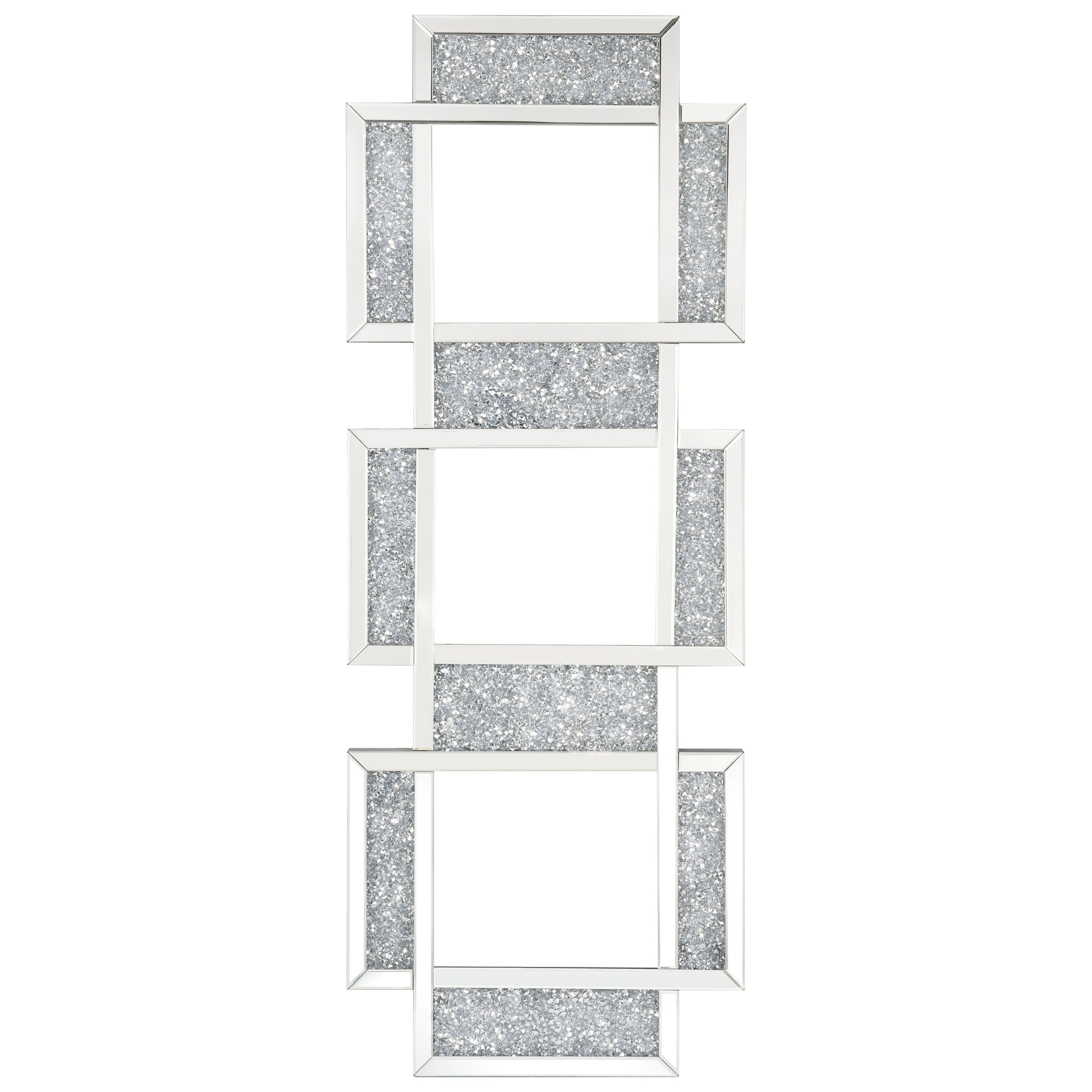 Acme Furniture Noralie Wall Decor/Wall Mirror with Faux Diamond
