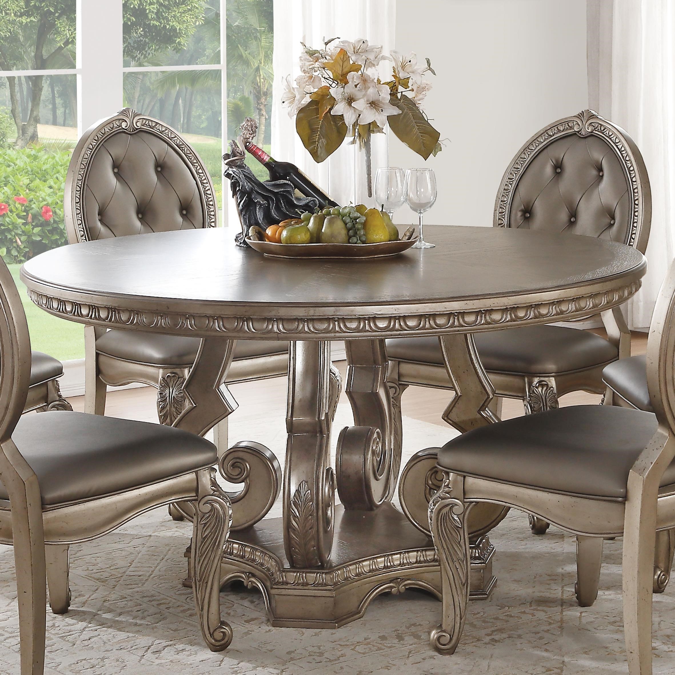 Acme Furniture Northville Traditional 60 Inch Round Dining Table A1 Furniture & Mattress