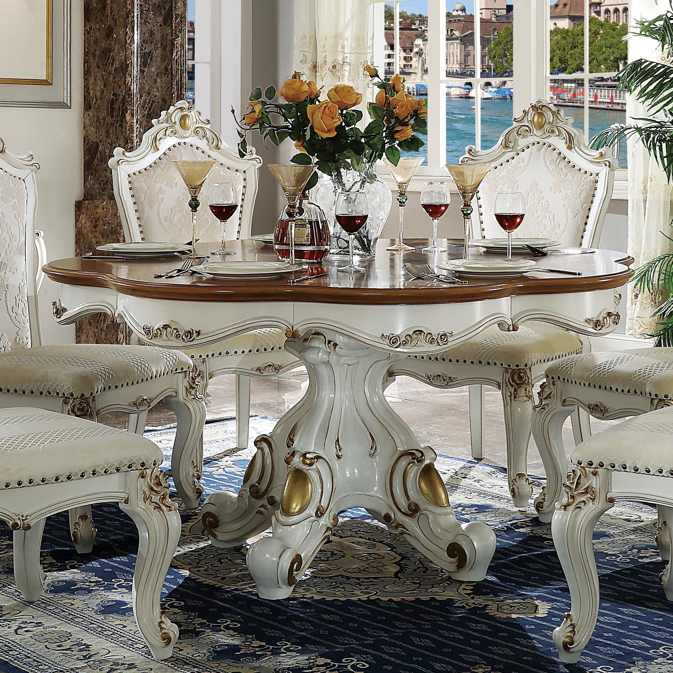 Acme Furniture Picardy Traditional Round Dining Table Value City