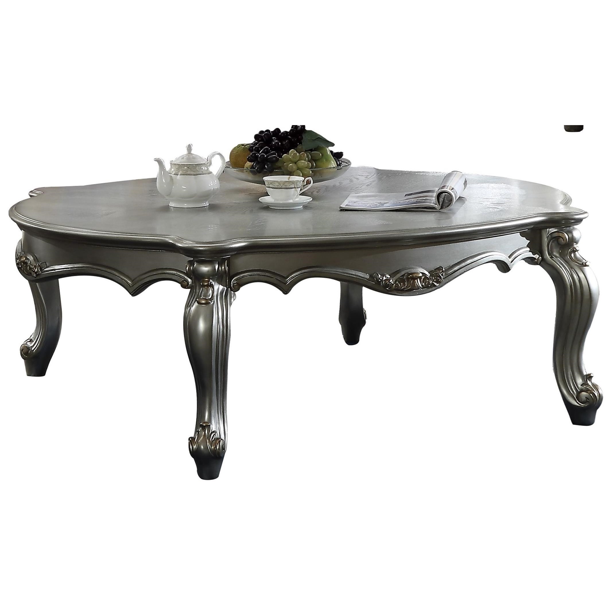 Acme Furniture Picardy Traditional Oval Coffee Table with Ornate