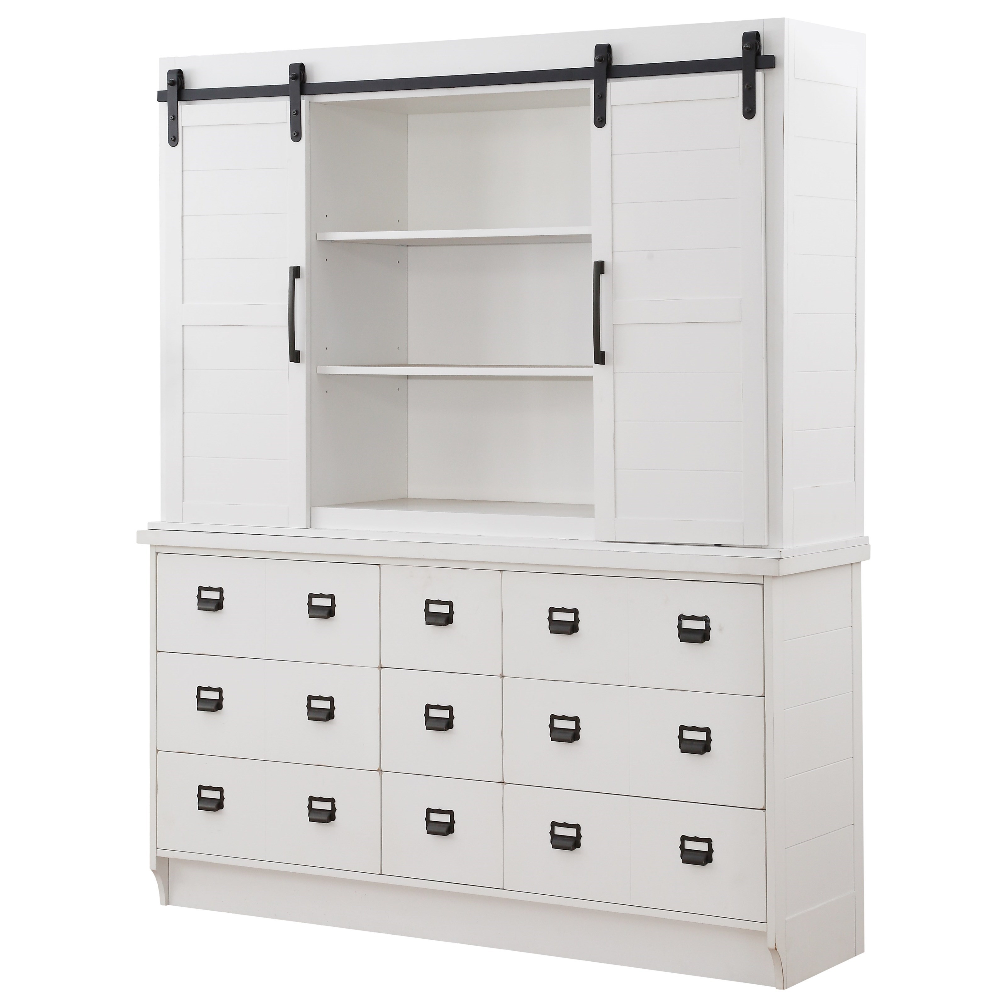 Acme Furniture Renske Casual Farmhouse Hutch & Buffet Set Value City Furniture Buffets