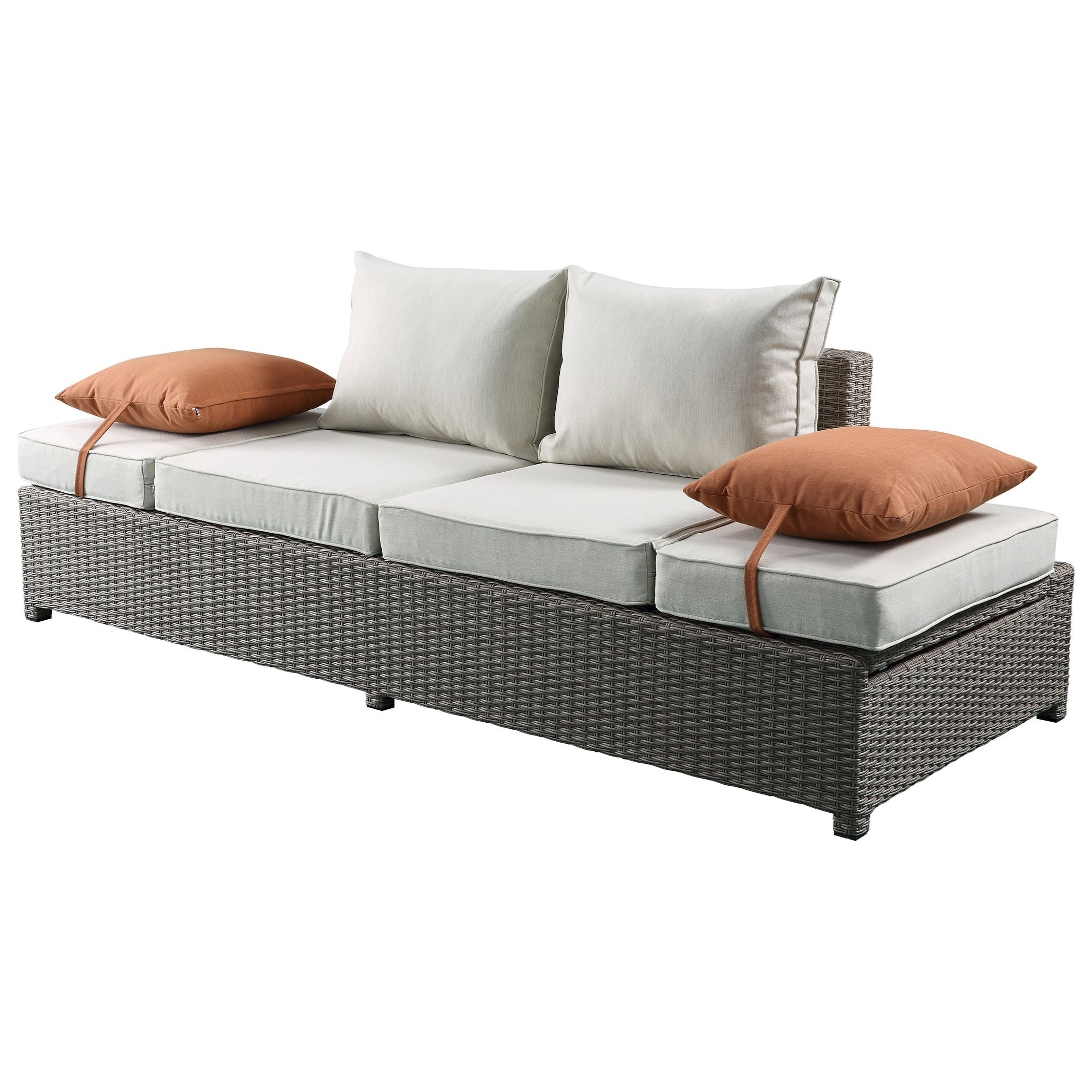 Acme Furniture Salena 45015 Patio Sofa & Ottoman w/2 Pillows Corner Furniture Outdoor Sofas