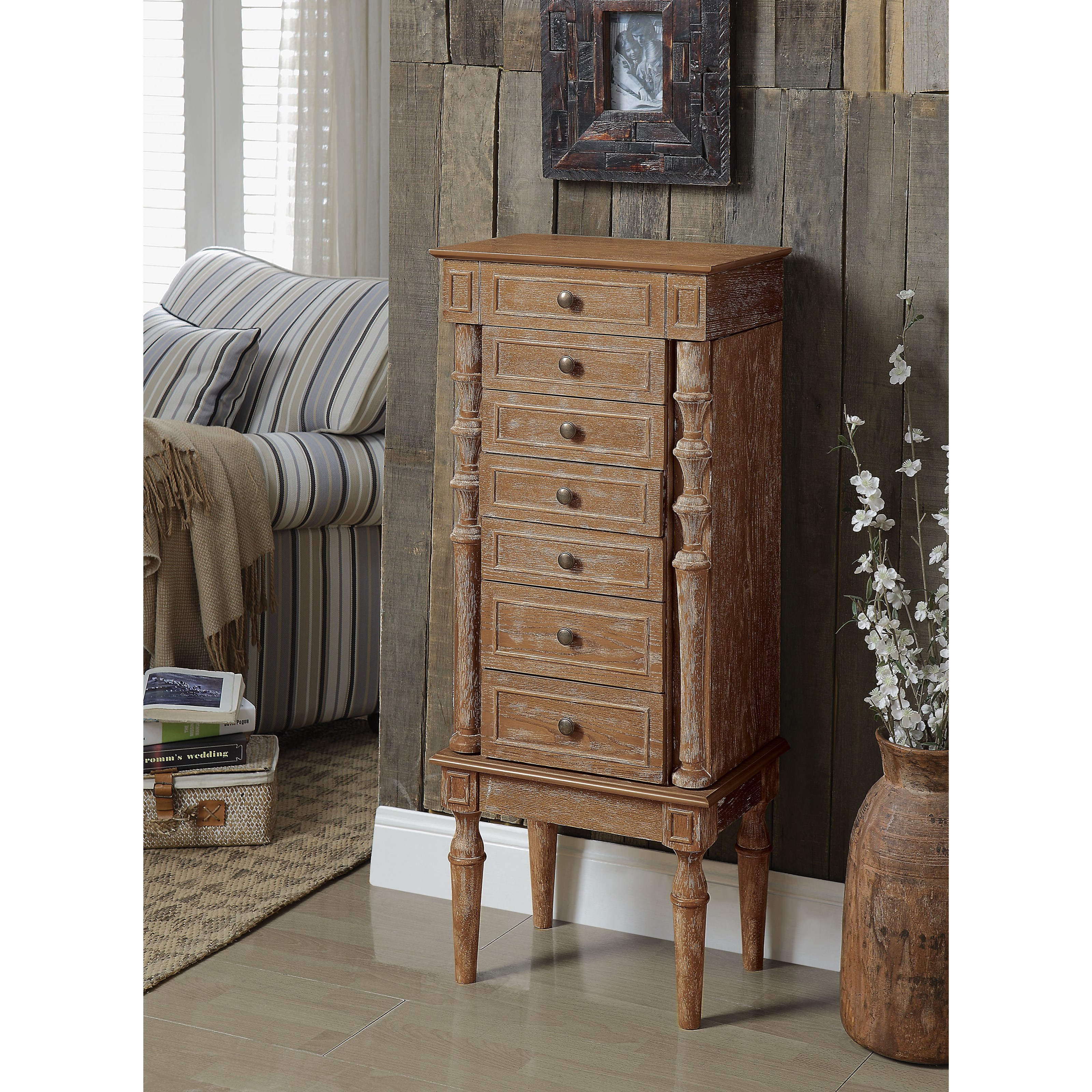 Acme Furniture Taline Traditional Jewelry Armoire with 7 Drawers and