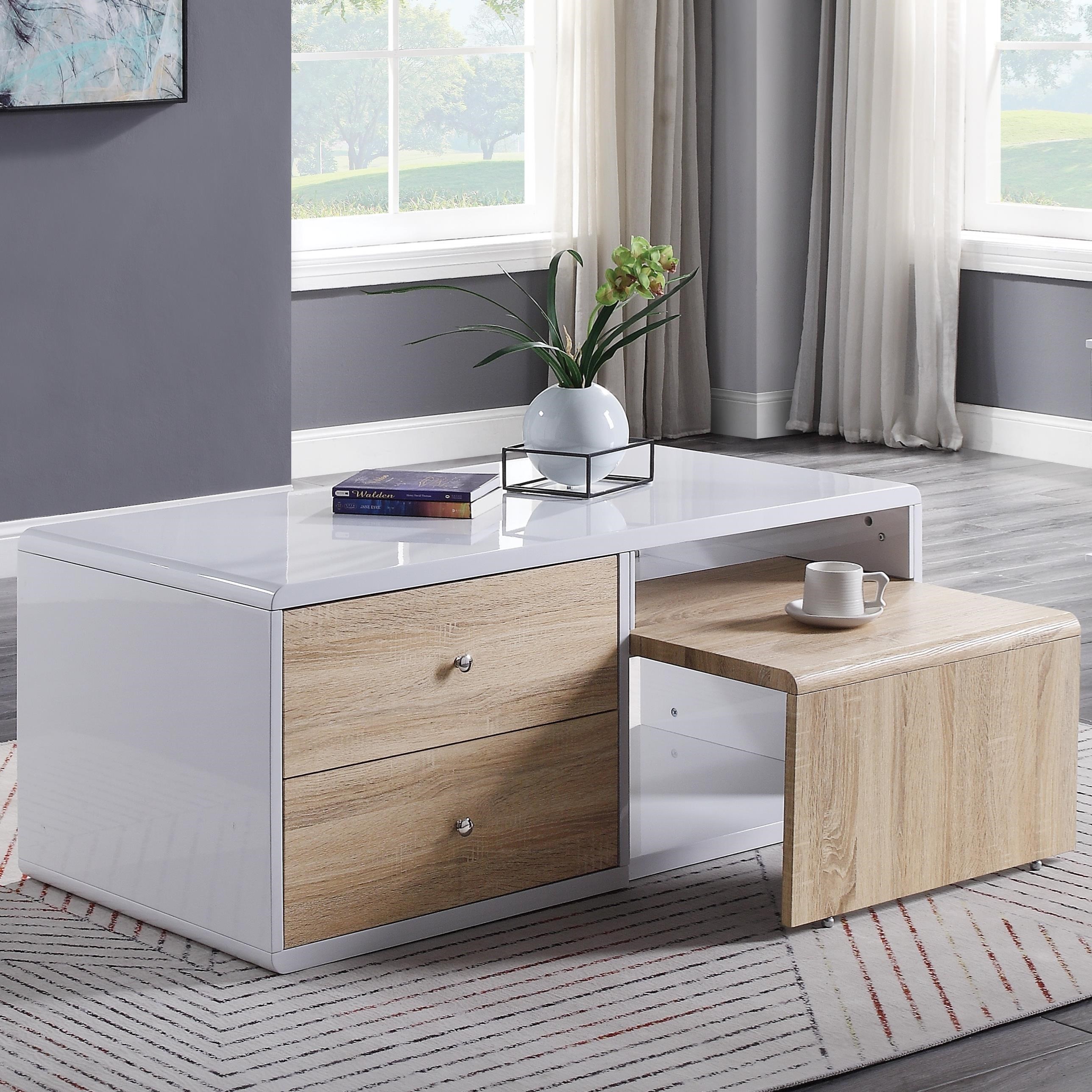 Acme Furniture Verux Contemporary Coffee Table with PullOut Table