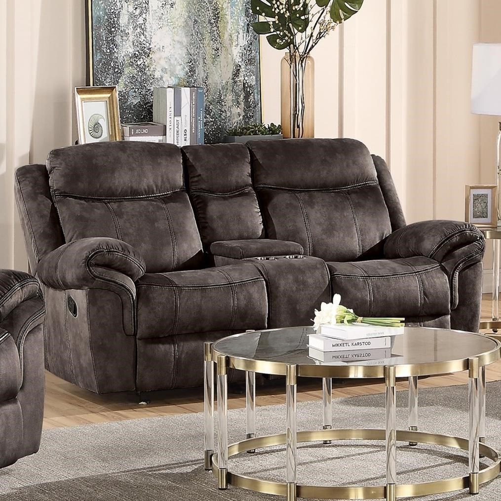 Acme Furniture Zubaida Reclining Glider Loveseat w/Console and