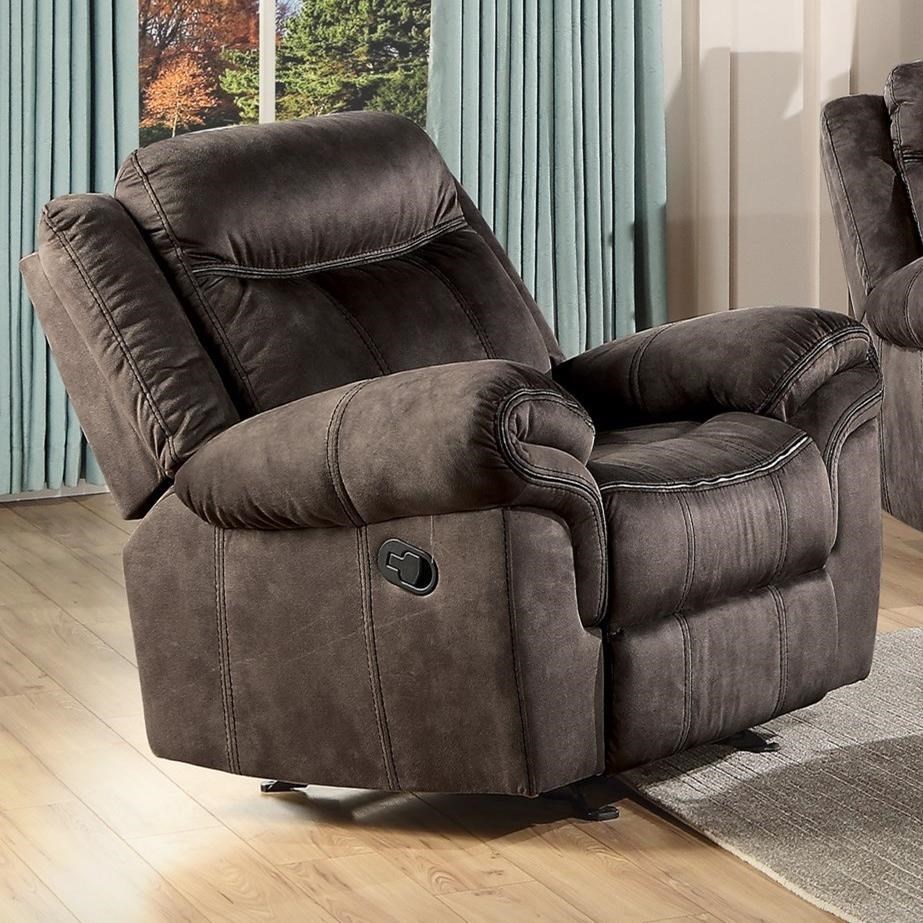 Acme Furniture Zubaida Casual Glider Recliner with Horizontal Tufting