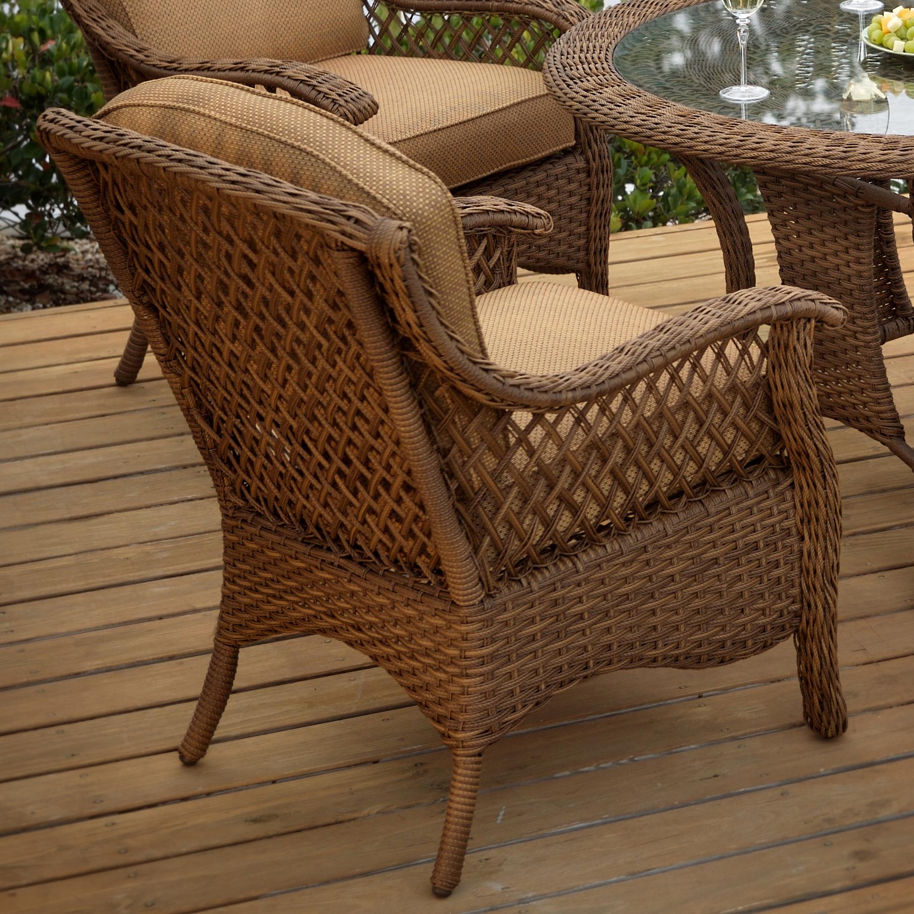 Agio Veranda--Agio Outdoor Tan Woven Dining Chair with Seat and Back