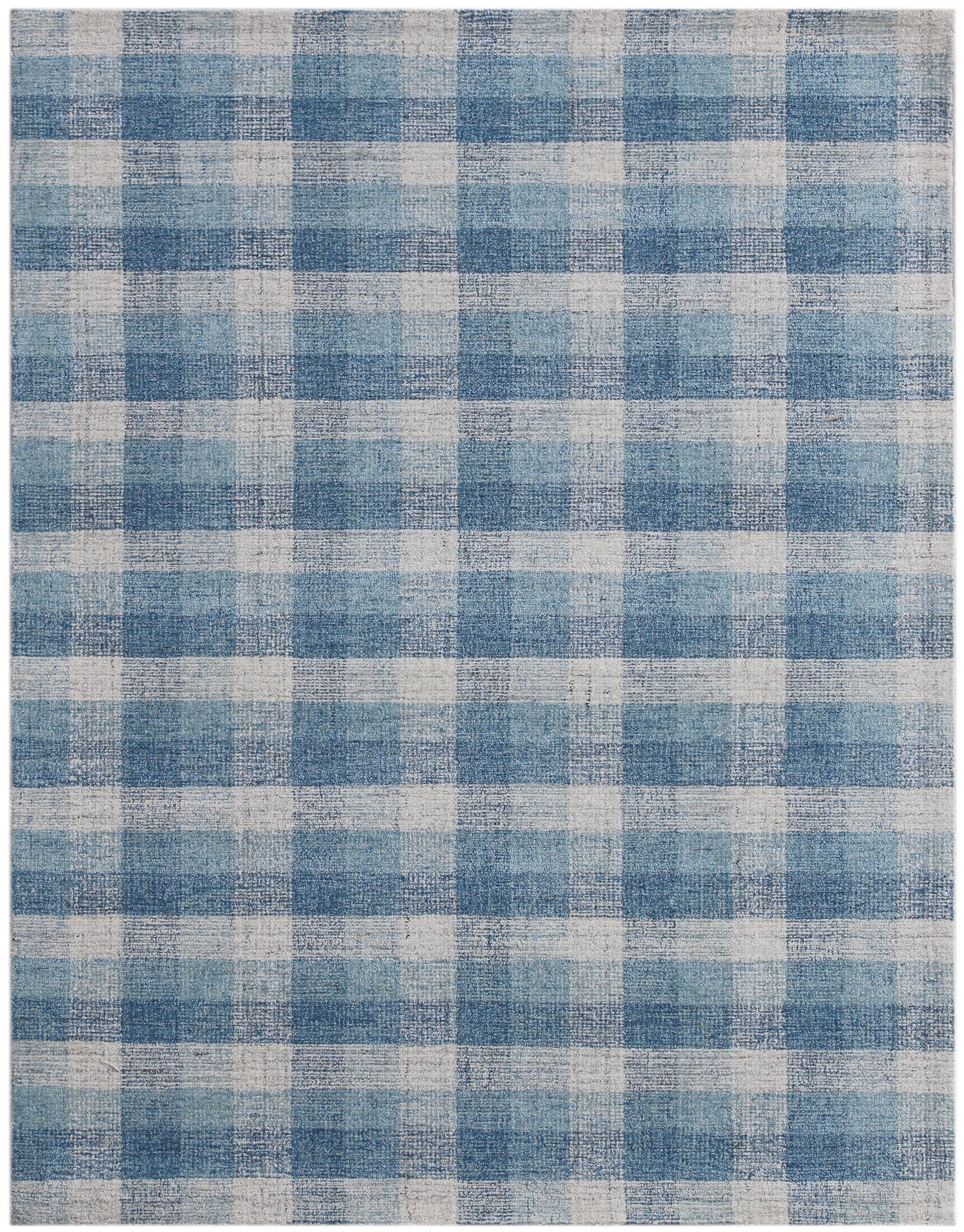 Amer Rugs Tartan Blue Plaid Modern (Available in Multiple Sizes