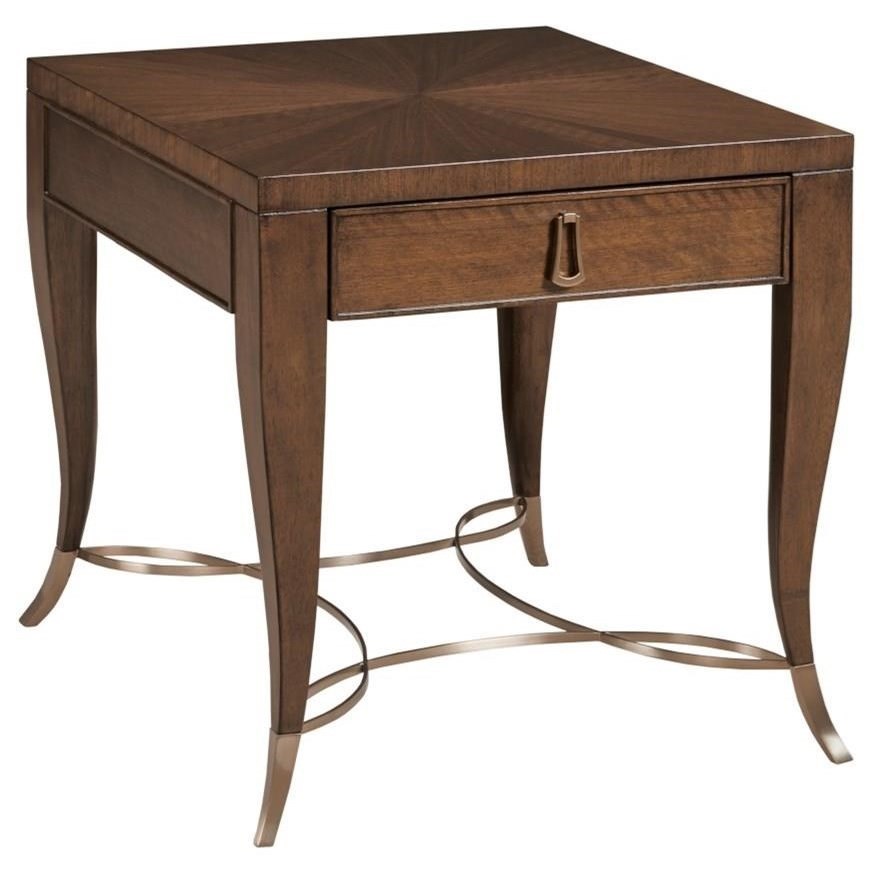 American Drew Vantage Transitional End Table with Drawer Stoney Creek