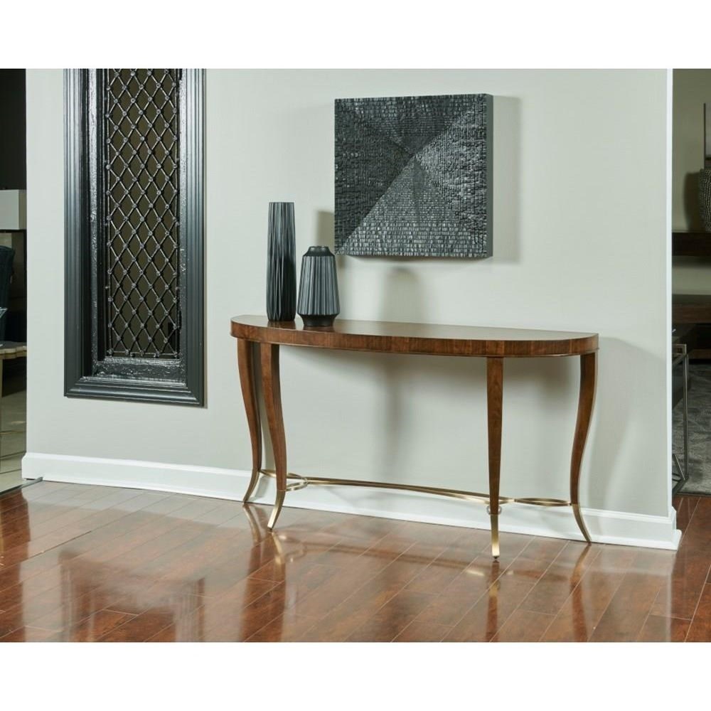 American Drew Vantage Transitional Console Table with Demilune Shape