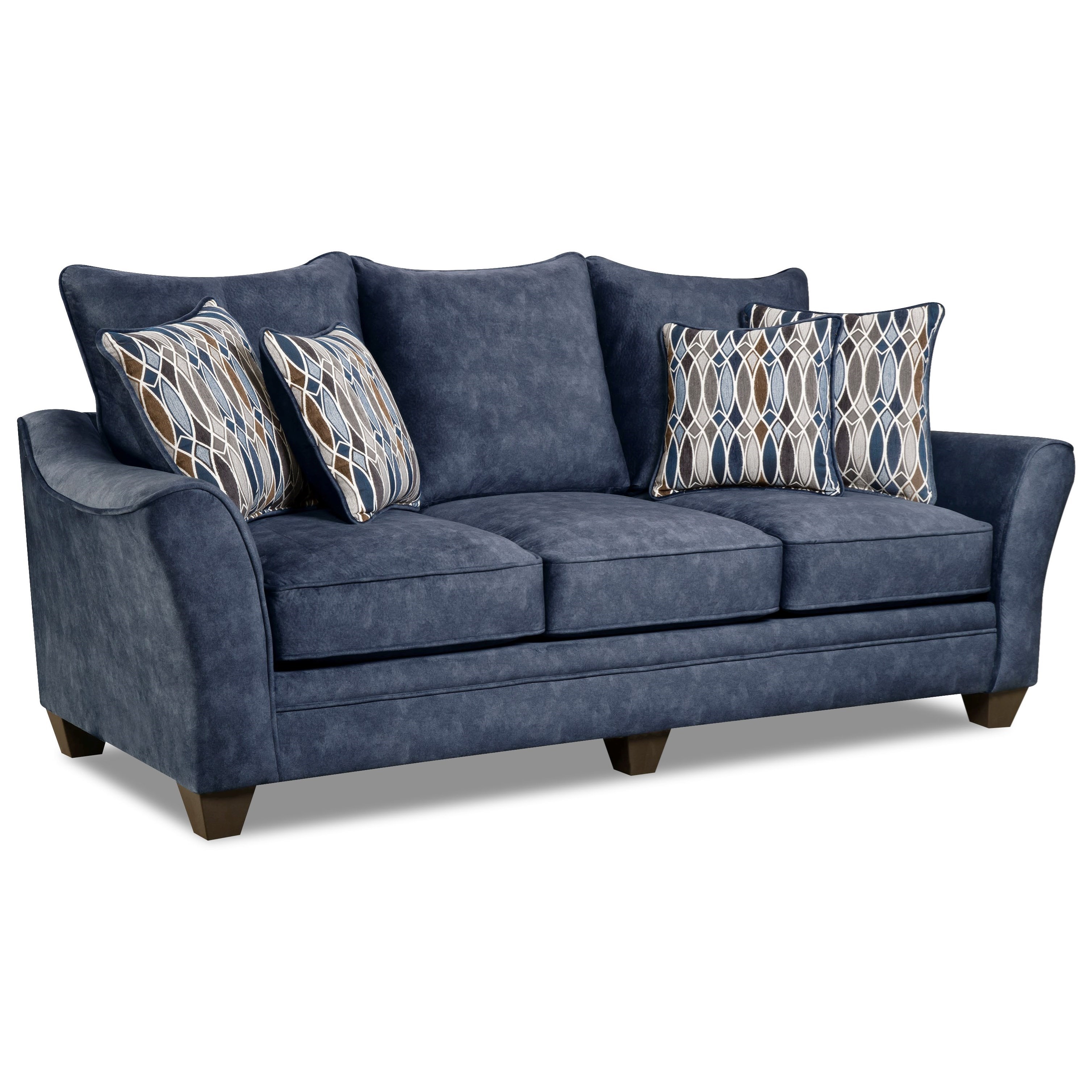 American Furniture 3850 3853 Athena Navy Elegant Sofa with
