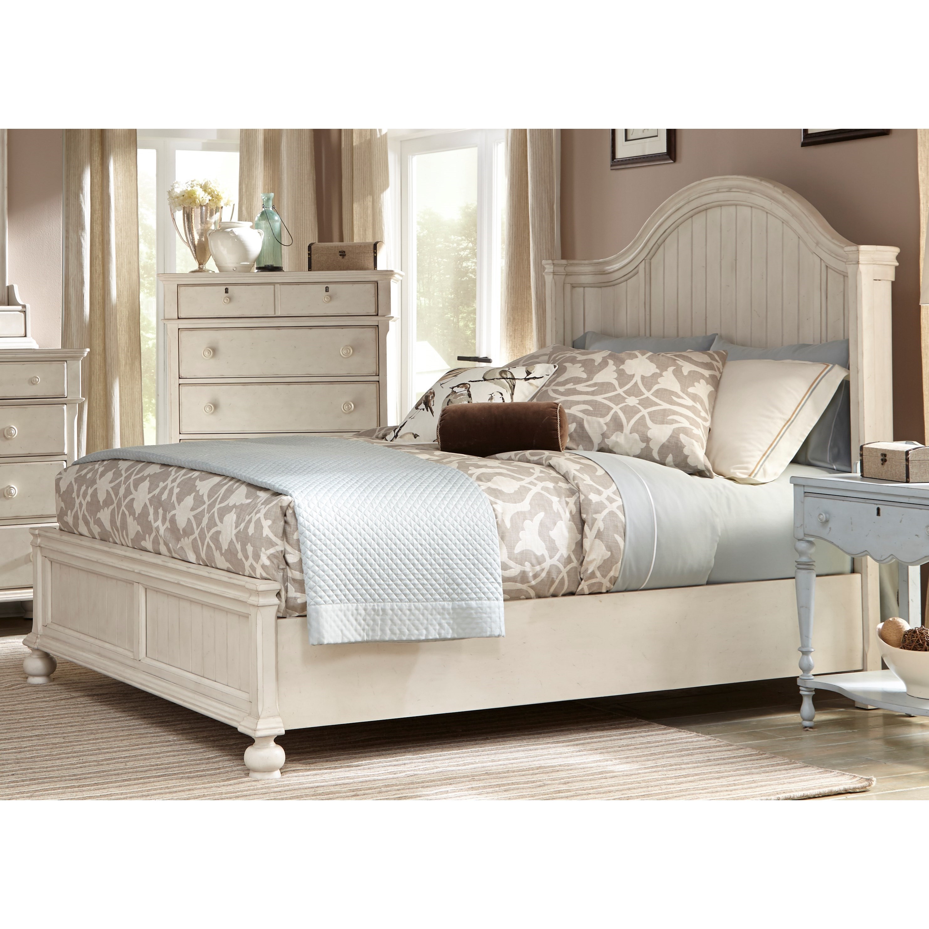 American Woodcrafters Newport Relaxed Vintage Queen Panel Bed Find Your Furniture Panel Beds