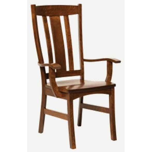 Amish Impressions by Fusion Designs Castlebrook Arm Chair Wood Seat