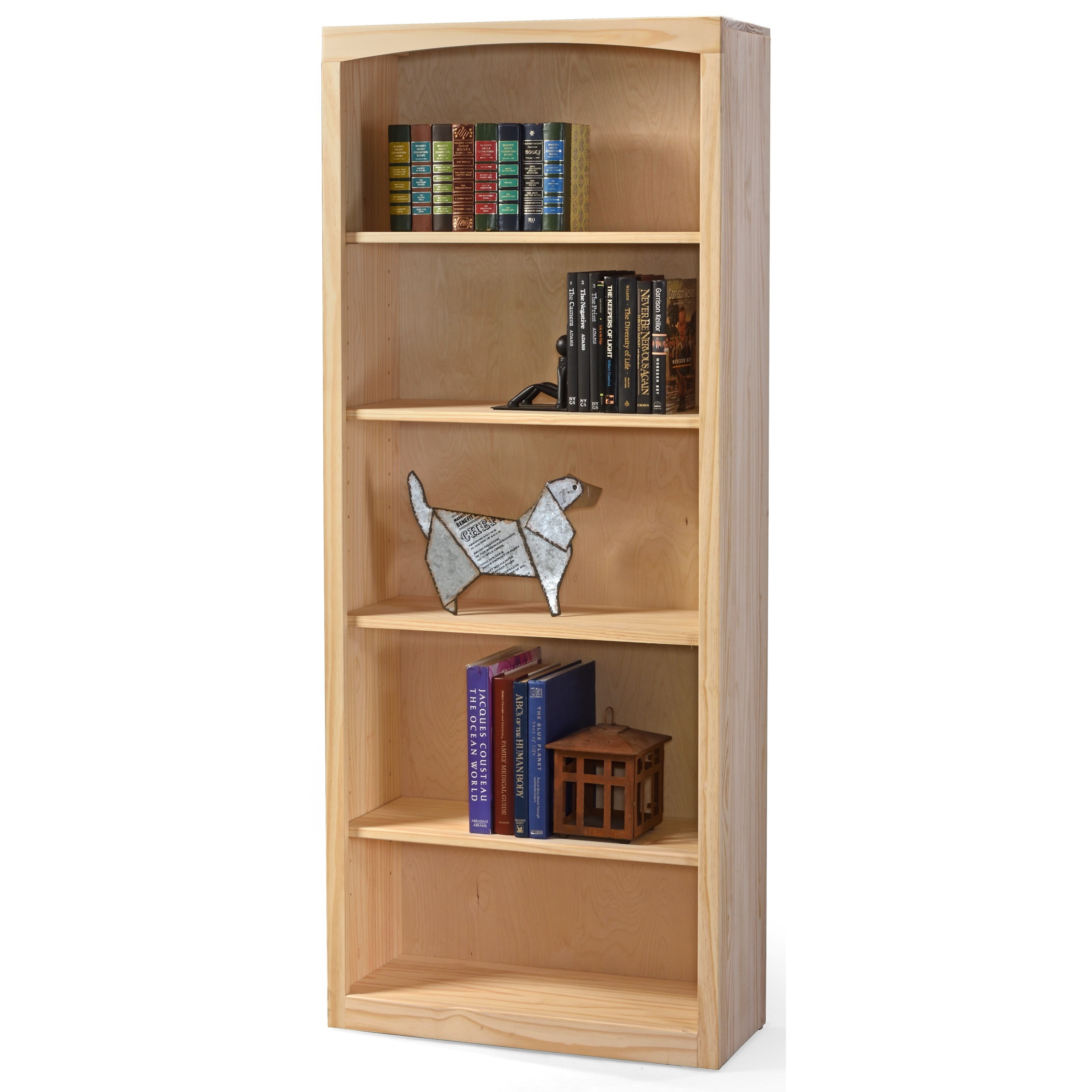 Archbold Furniture Pine Bookcases Solid Pine Bookcase with 4 Open