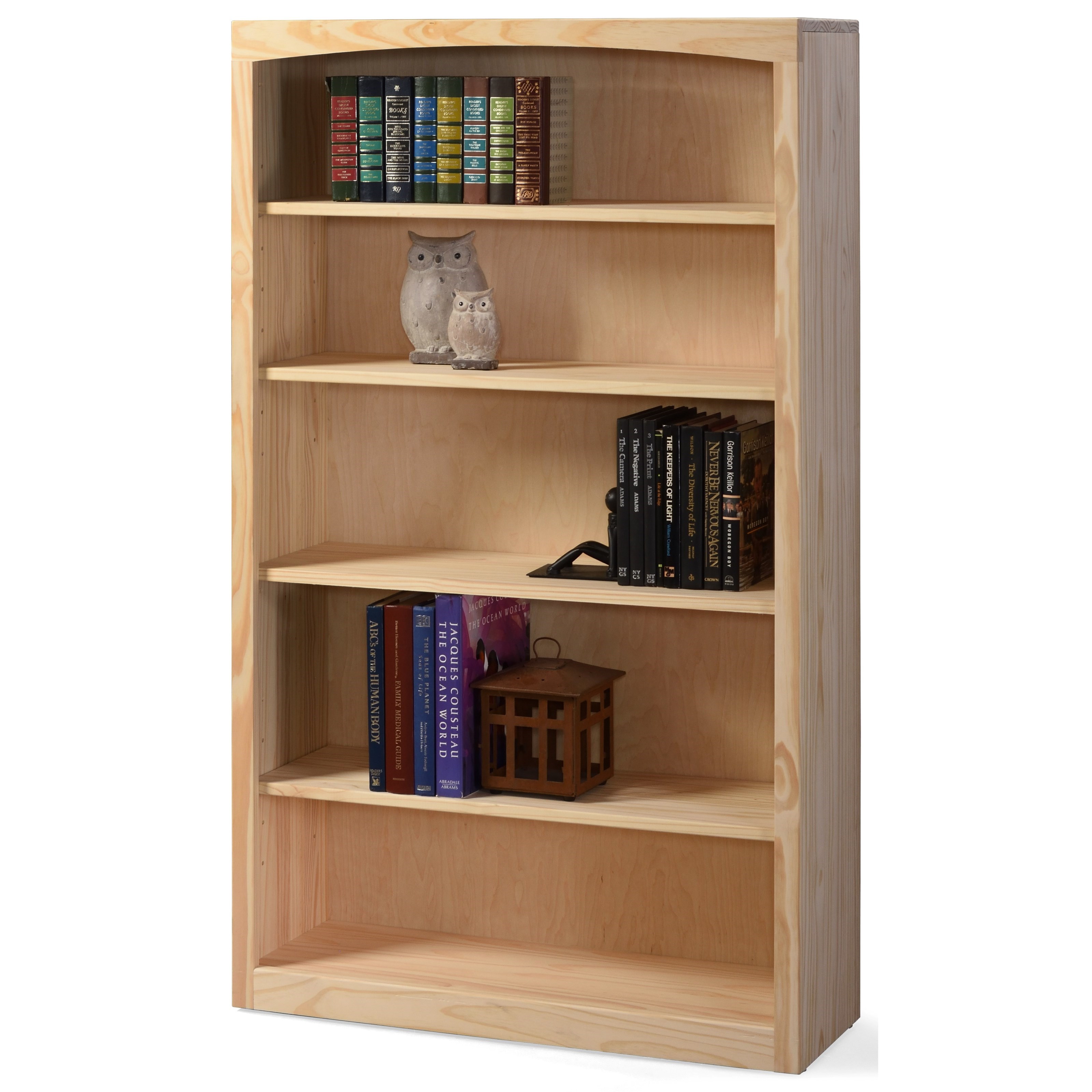 Archbold Furniture Pine Bookcases Solid Pine Bookcase with 4 Open