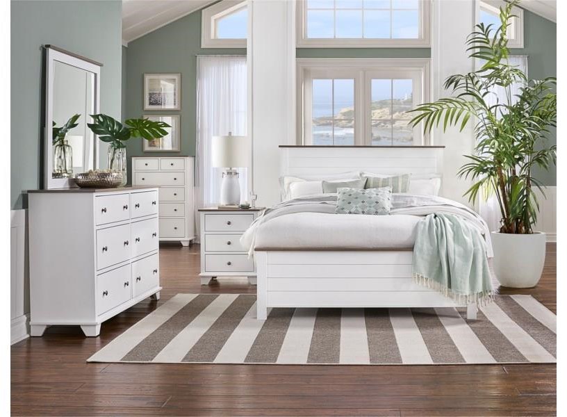 Archbold Furniture Portland King Bed, Nightstand, Dresser and Mirror