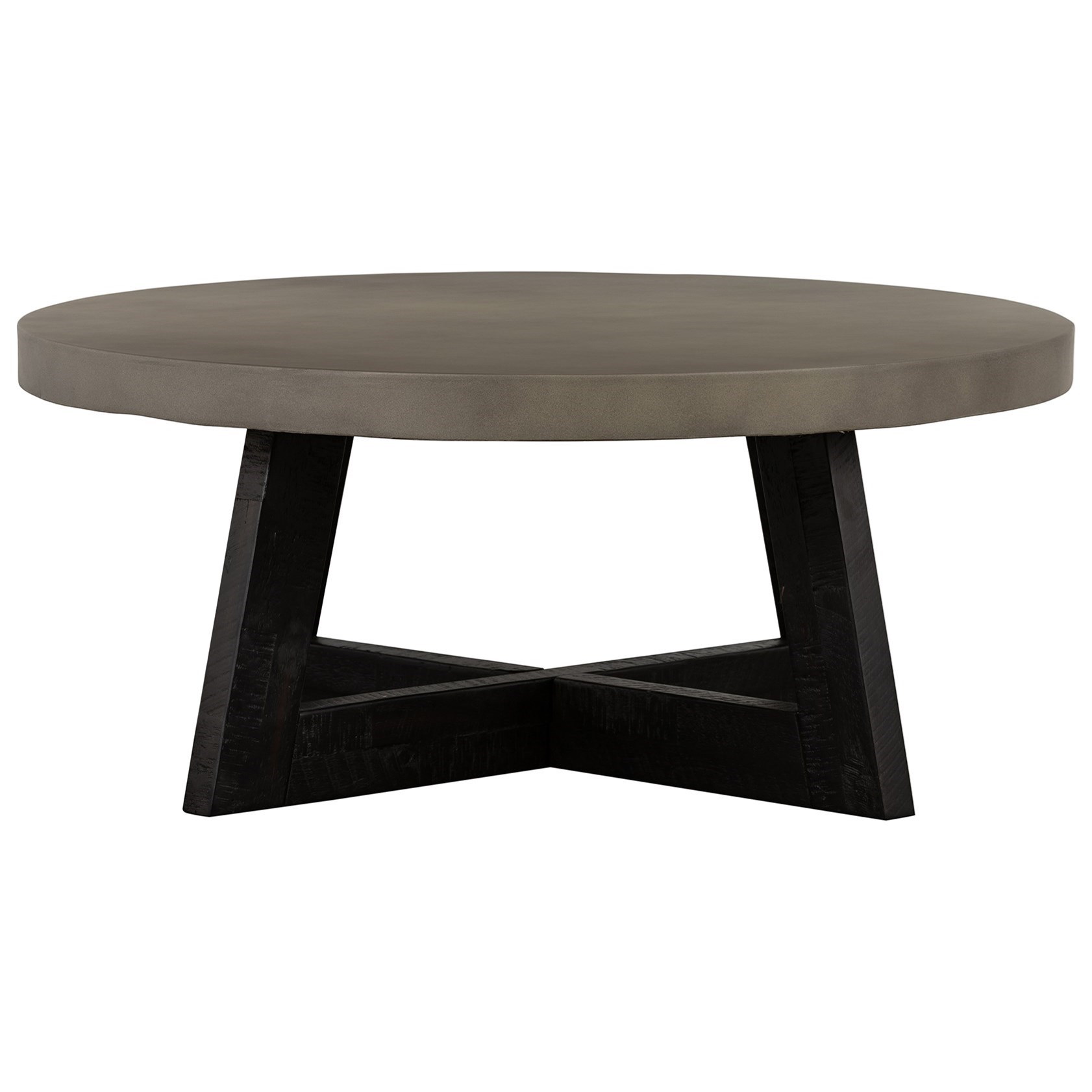 Chester LCCHCOCC Modern Concrete and Acacia Round Coffee Table Sadler