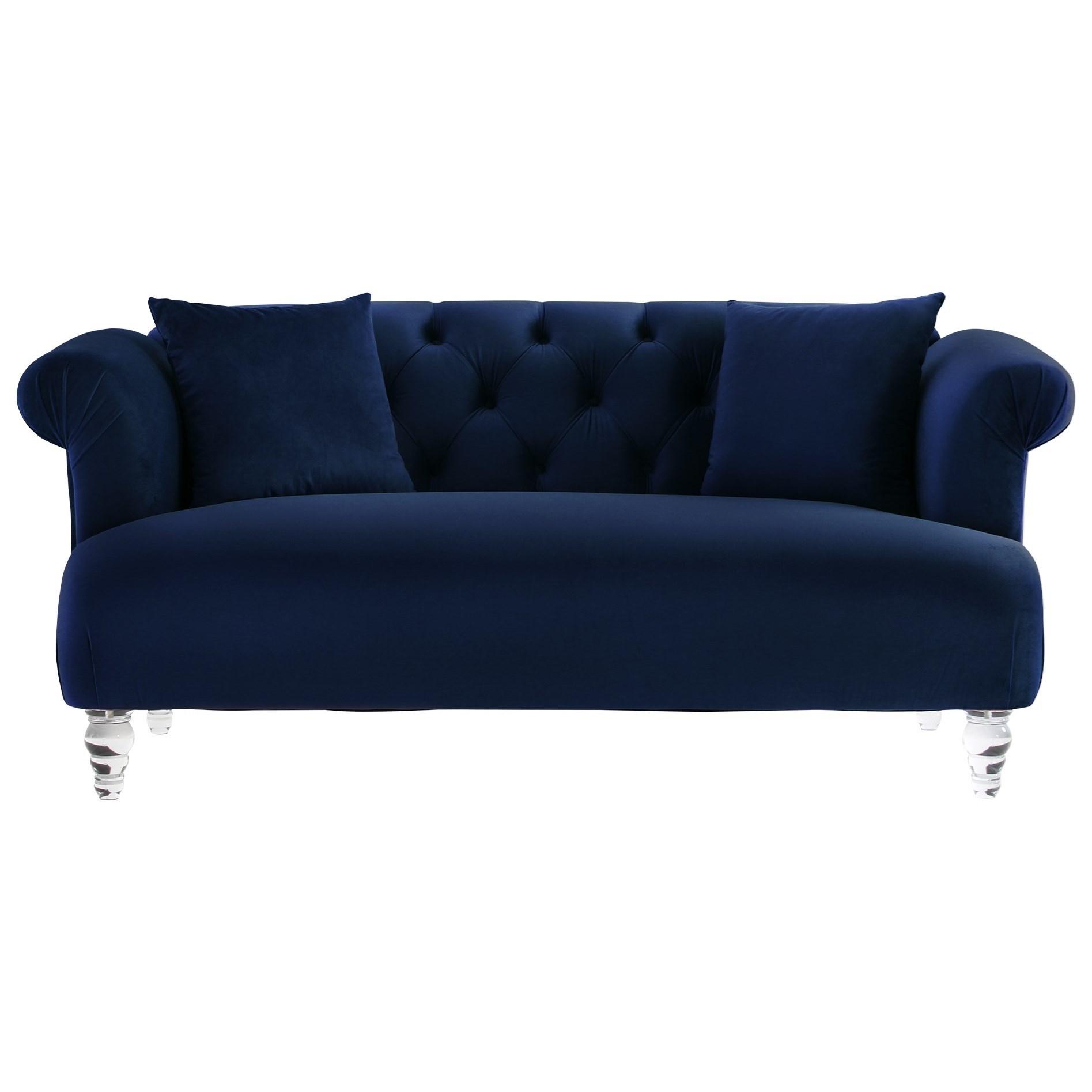 Elegance Contemporary Loveseat in Velvet with Acrylic Legs Sadler's