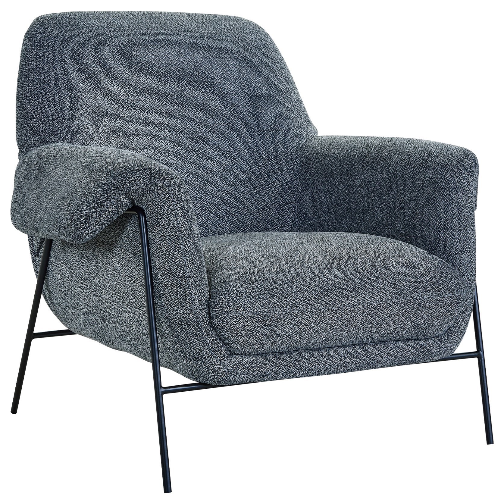 Elie Contemporary Accent Chair with Black Metal Legs | Sadler's Home